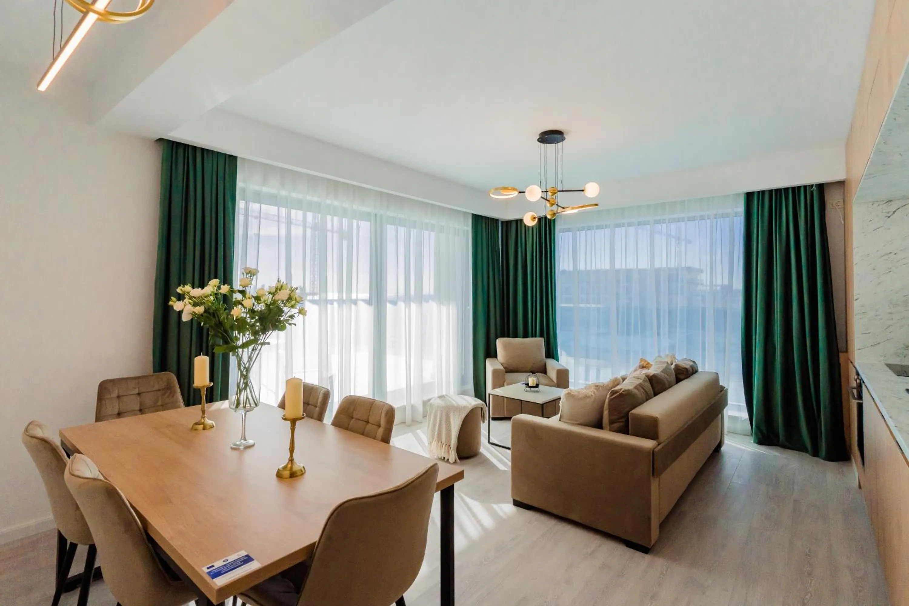 Seating area in WAVE 4 Apartments Mamaia Nord