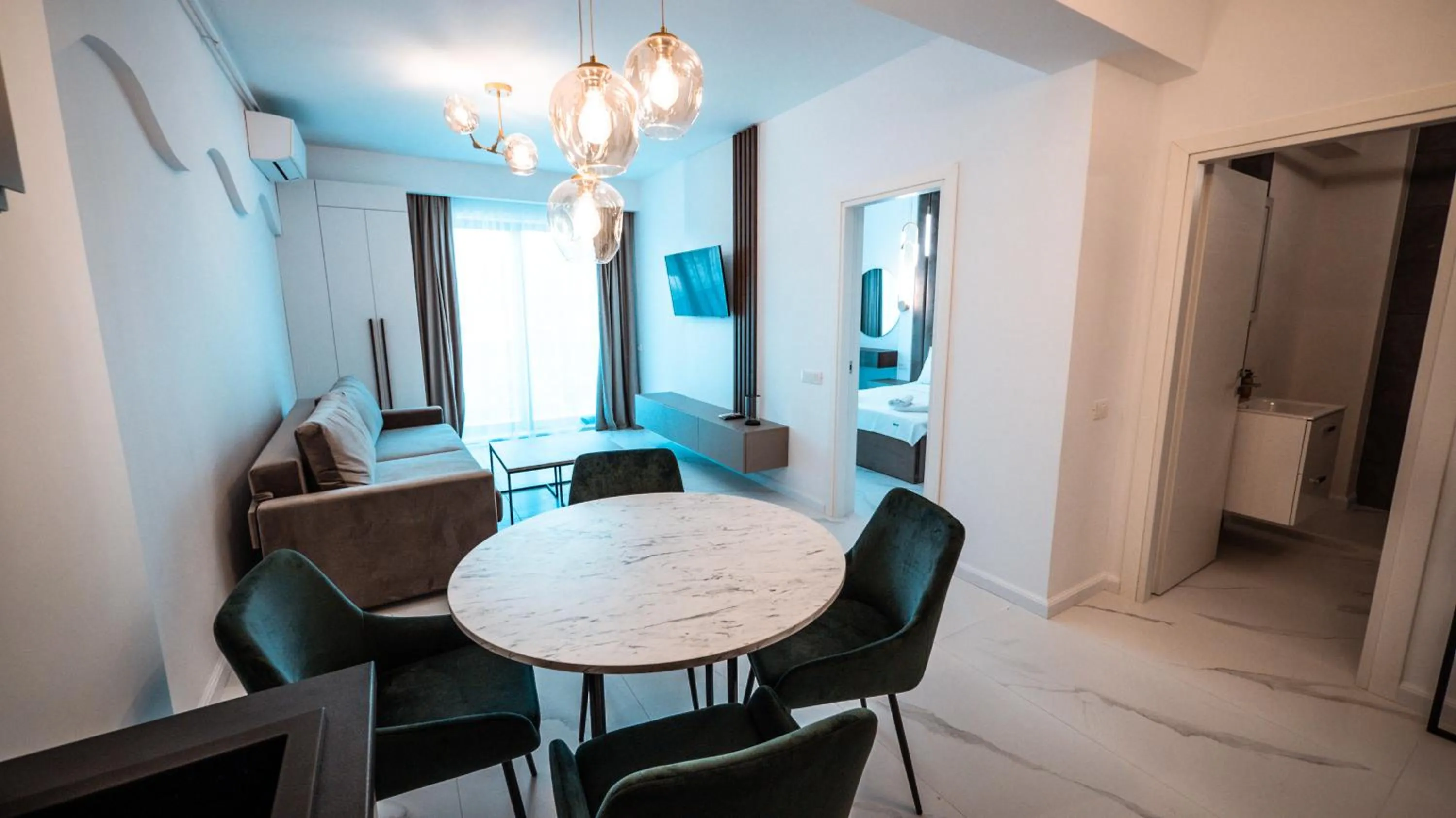 Living room in WAVE 4 Apartments Mamaia Nord