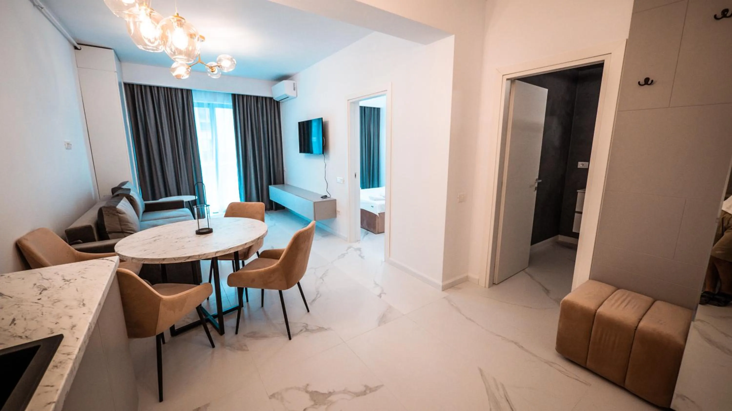 Living room in WAVE 4 Apartments Mamaia Nord