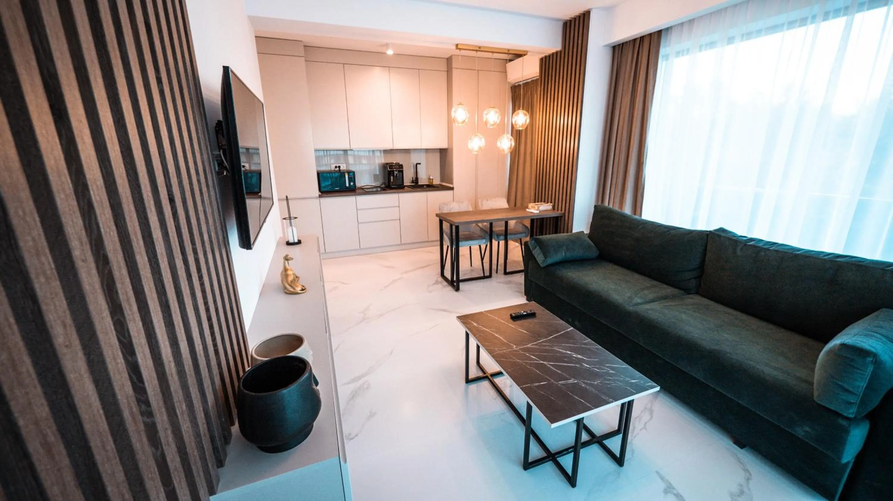 Living room in WAVE 4 Apartments Mamaia Nord