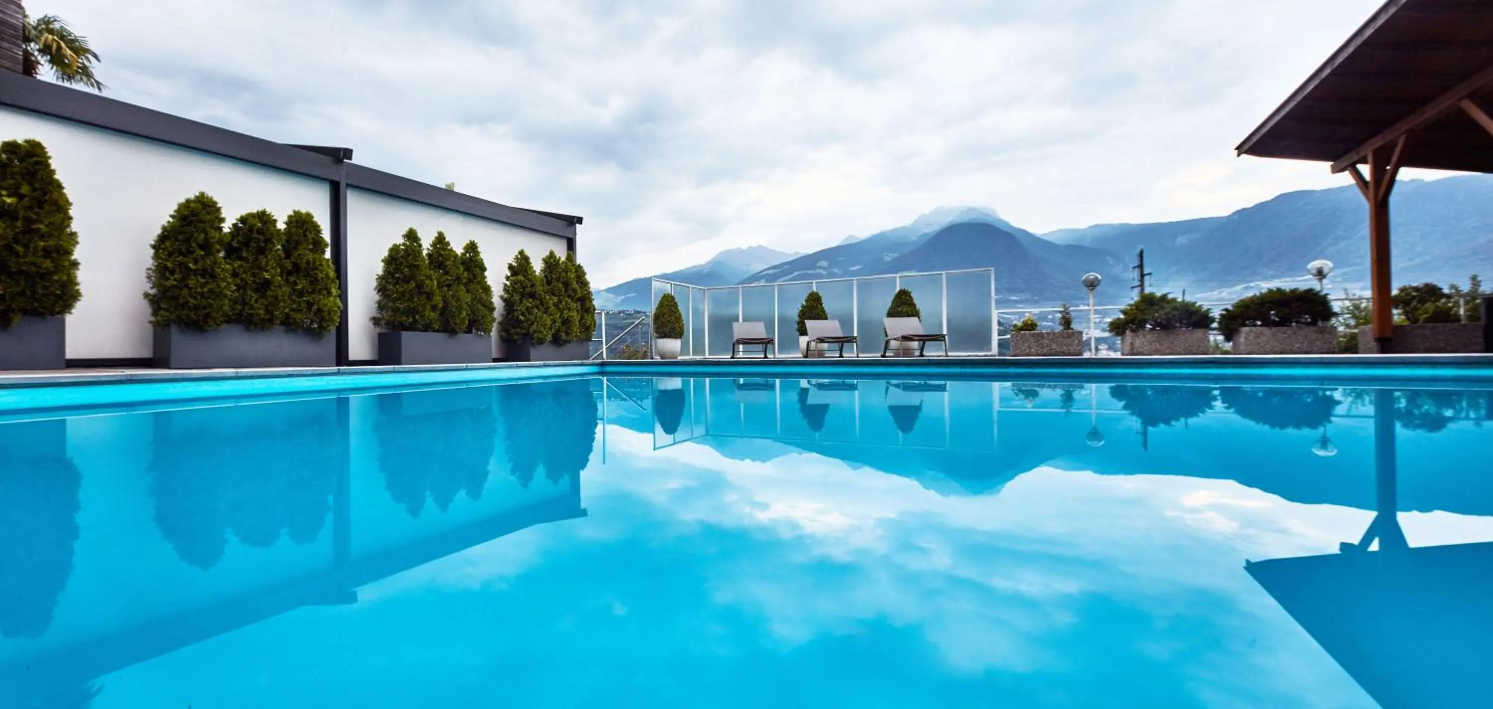 Pool view in Bio & Wellnesshotel Pazeider - Healing Garden above Meran