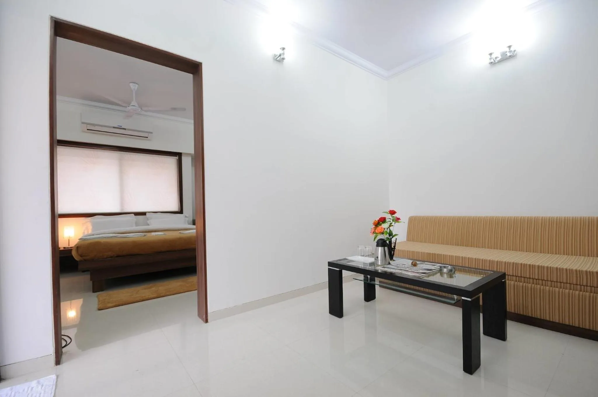 Bed in Hotel Sai Sangam