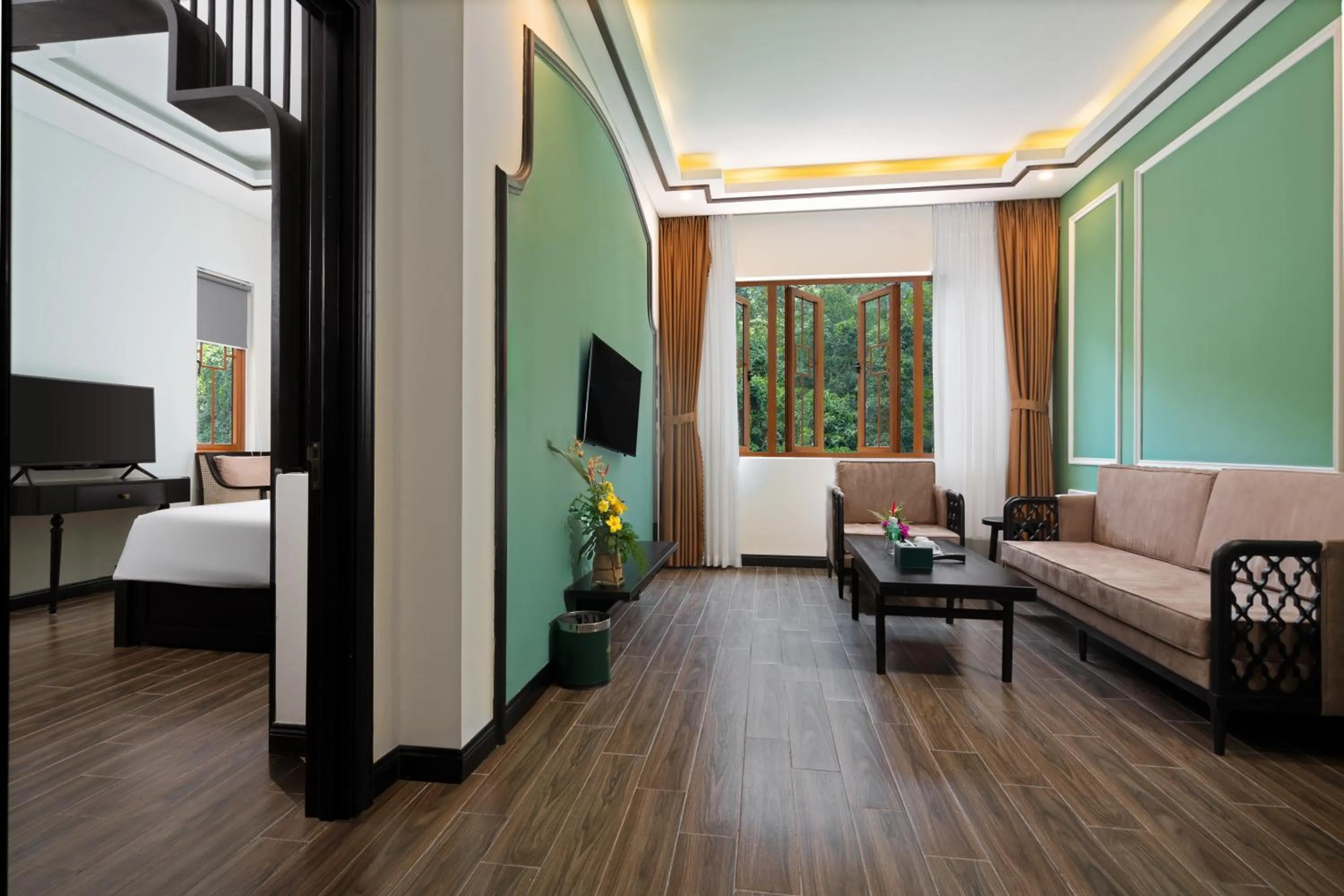 Living room, Bed in Fivitel Cổng Trời Đông Giang - Fivitel Đông Giang Heaven's Gate