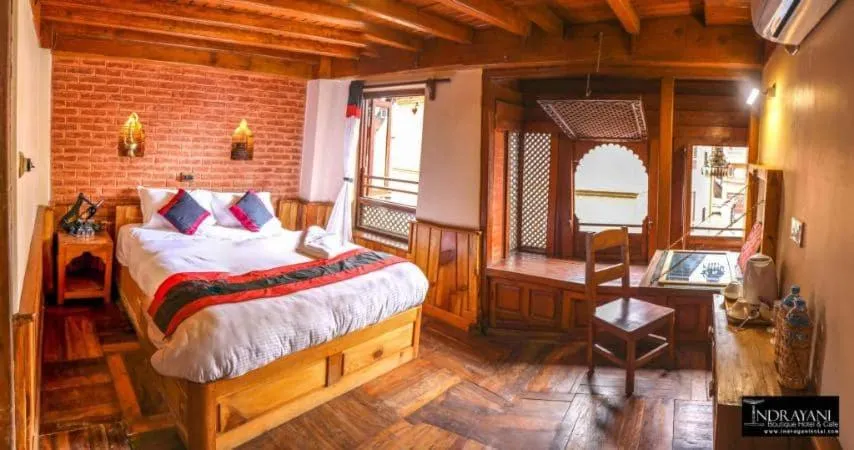 Bed in Indrayani Boutique Hotel & Cafe