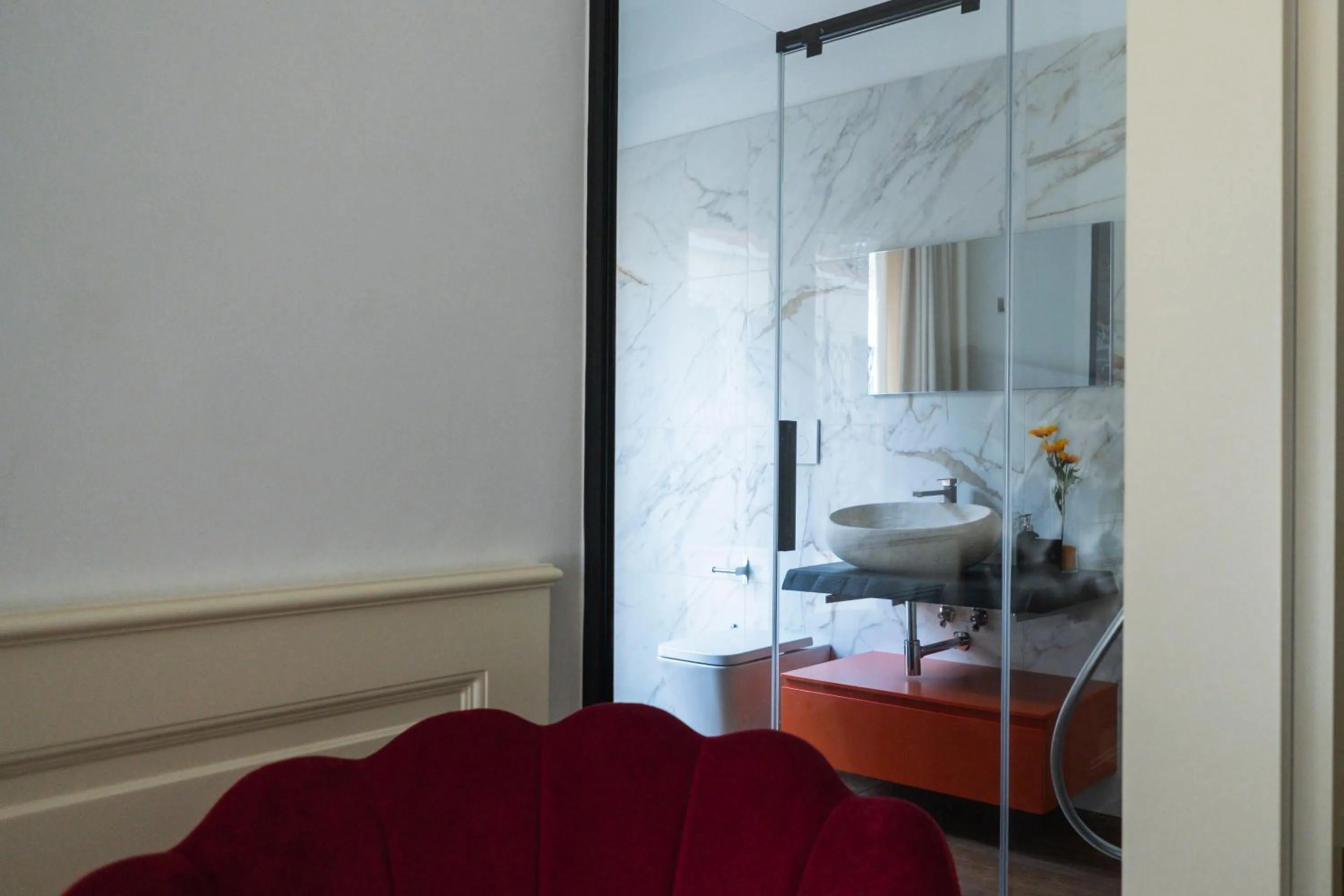 Bathroom, Bed in Luxury B&B La Riserva Dannunziana