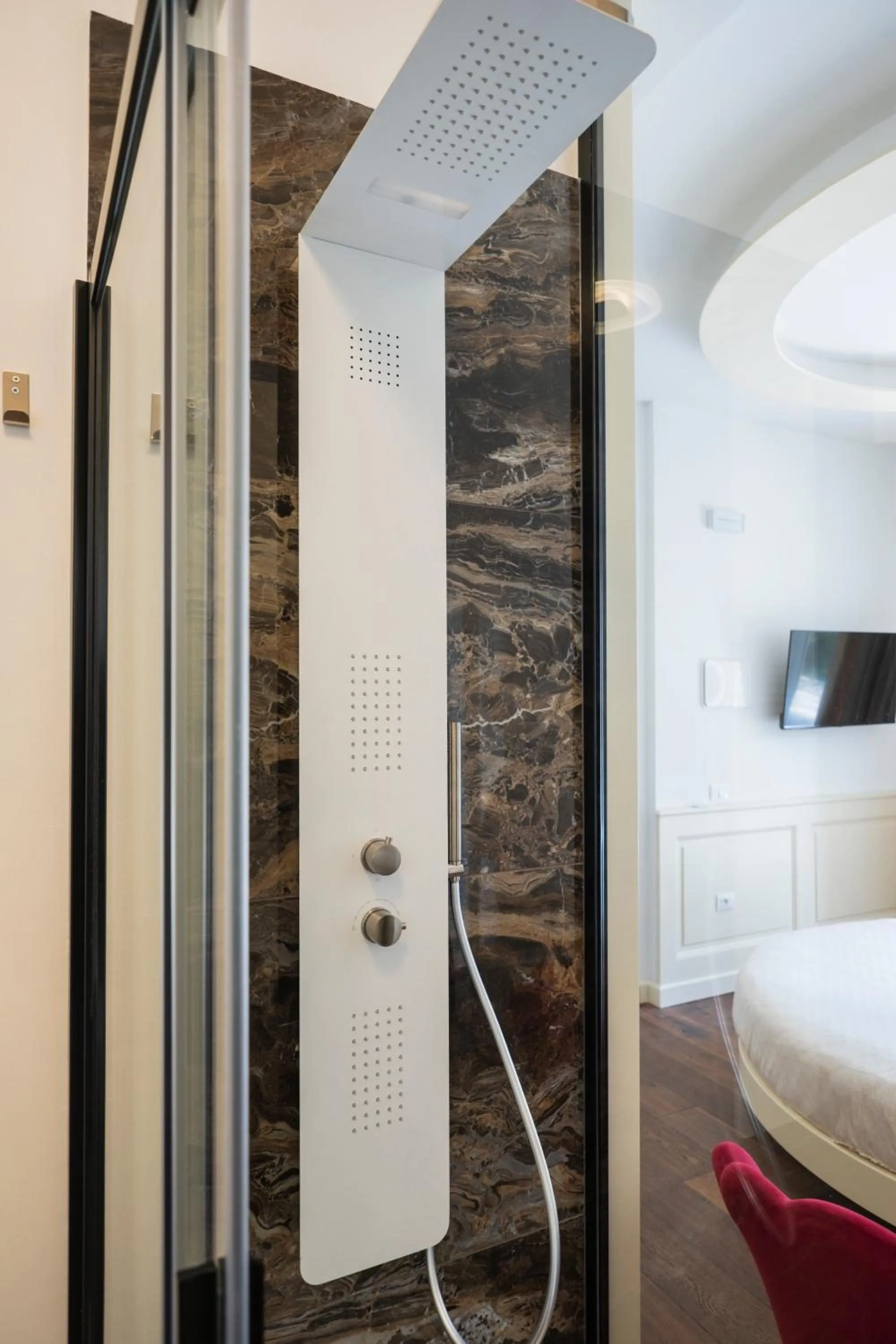 Bathroom, Bed in Luxury B&B La Riserva Dannunziana