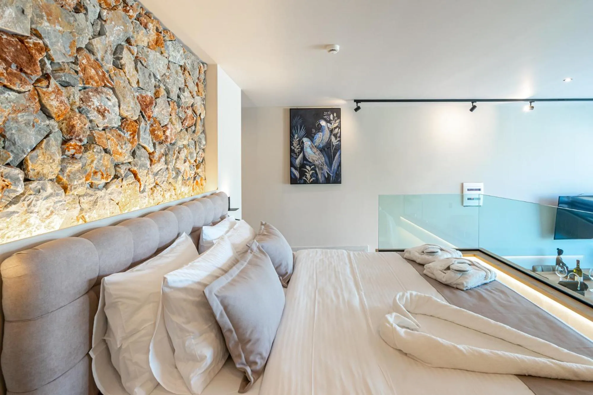 Bed in Pathos SeaSide Suites