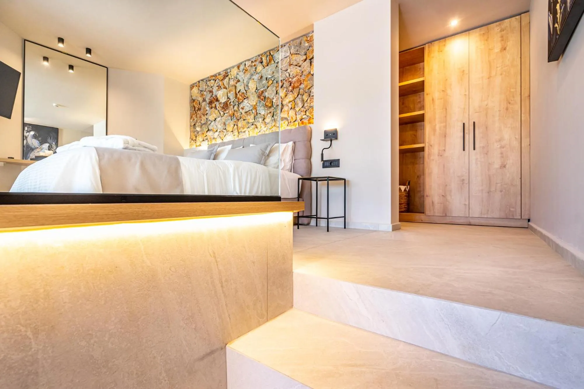 Bed in Pathos SeaSide Suites