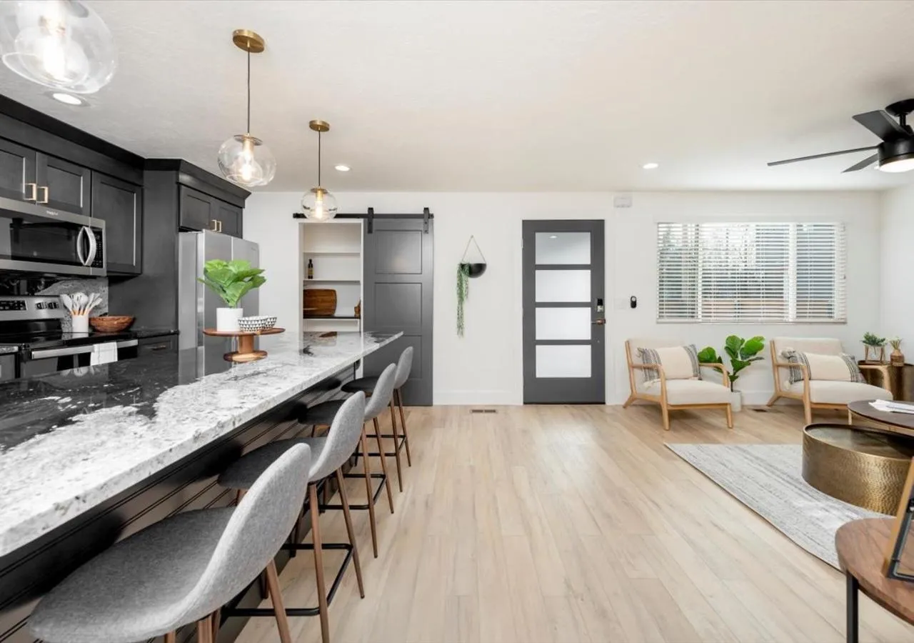 Kitchen or kitchenette in Mid Century Modern Boise-River Bungalow w/ Hot Tub