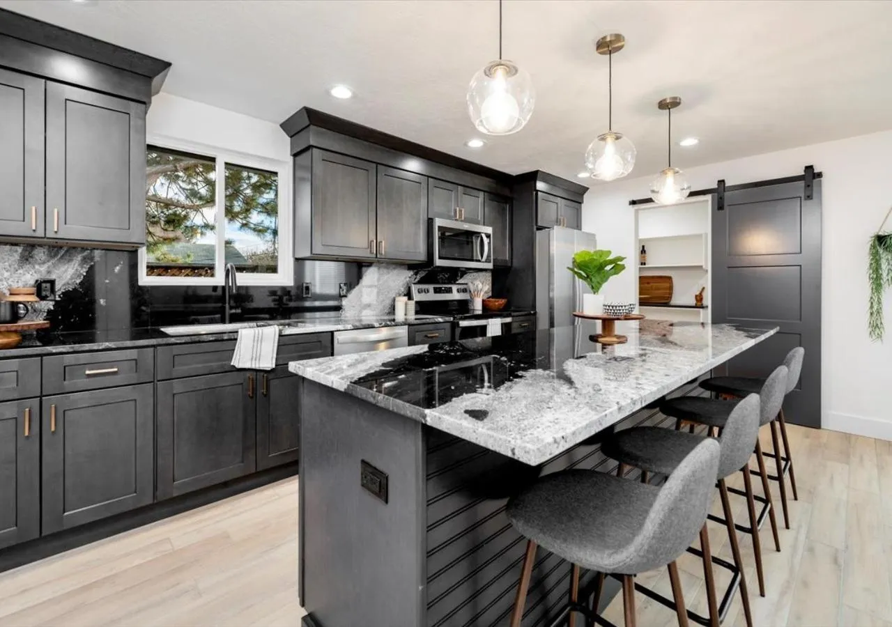 Kitchen or kitchenette in Mid Century Modern Boise-River Bungalow w/ Hot Tub