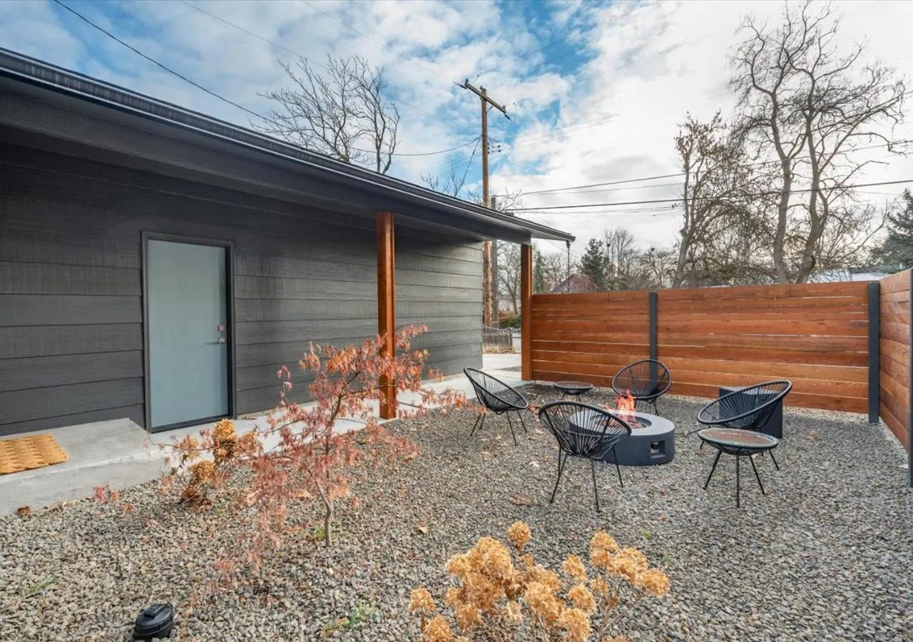 Patio in Mid Century Modern Boise-River Bungalow w/ Hot Tub