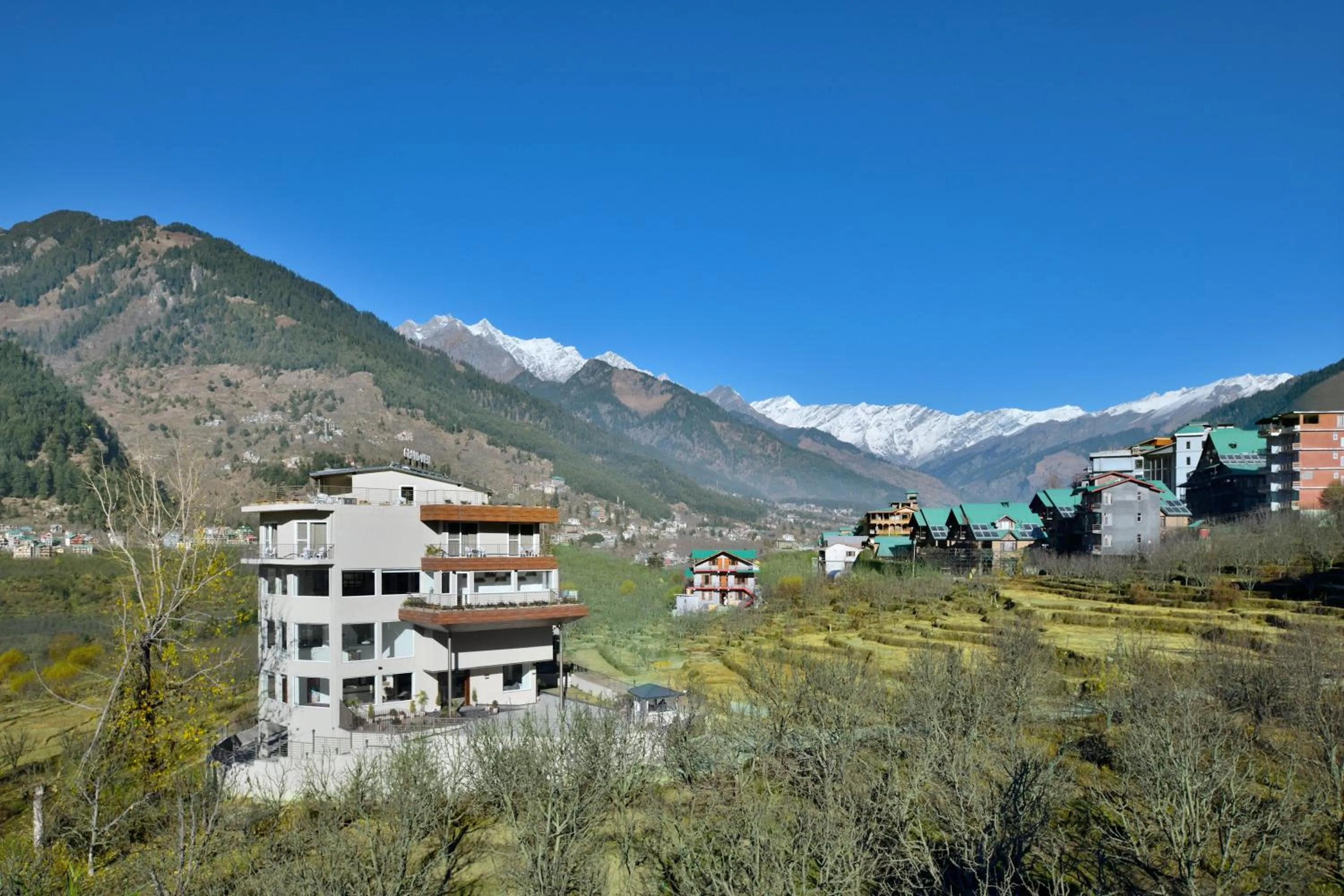 Facade/entrance in juSTa Grand View Resort & Spa, Manali