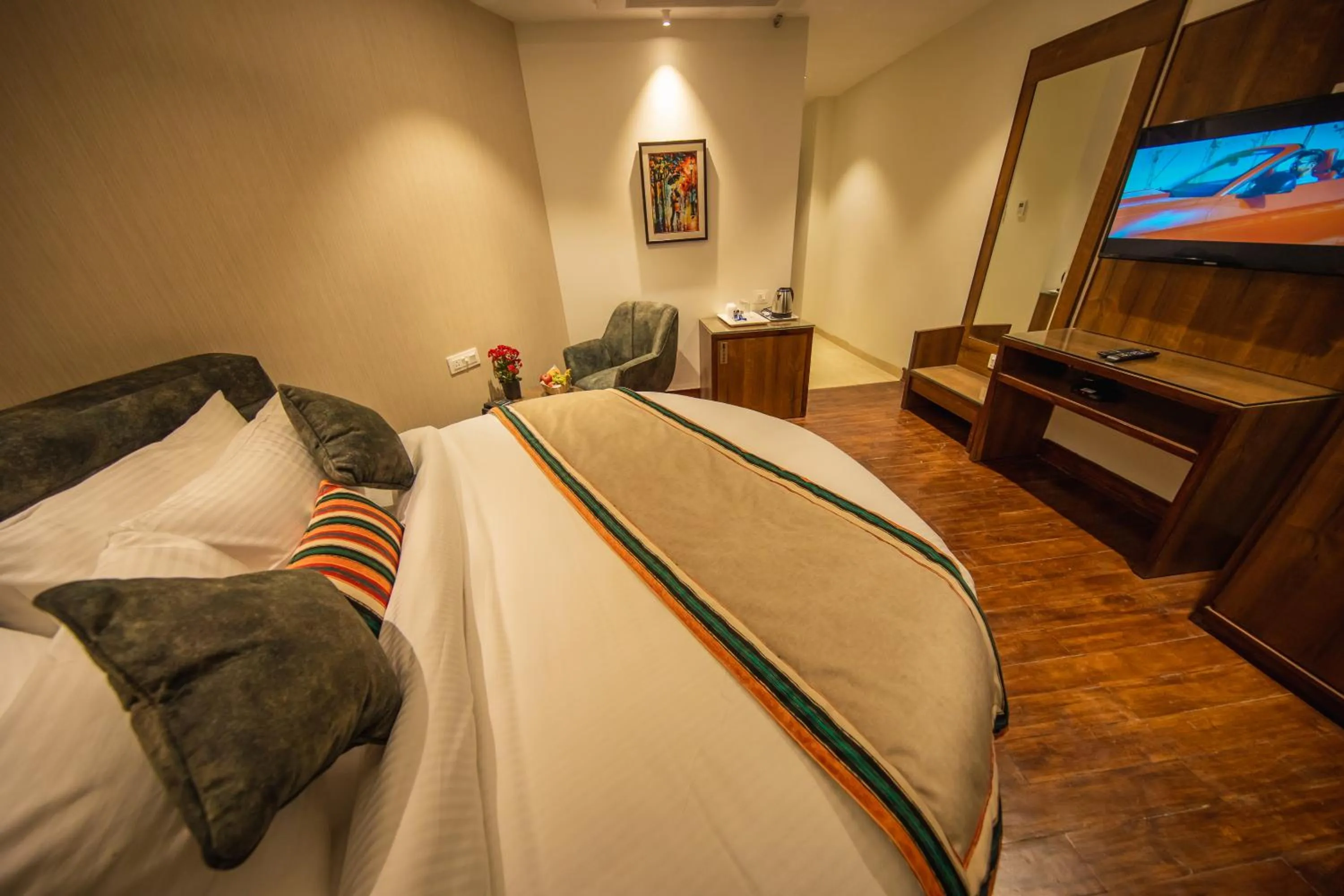 Bed in juSTa Grand View Resort & Spa, Manali