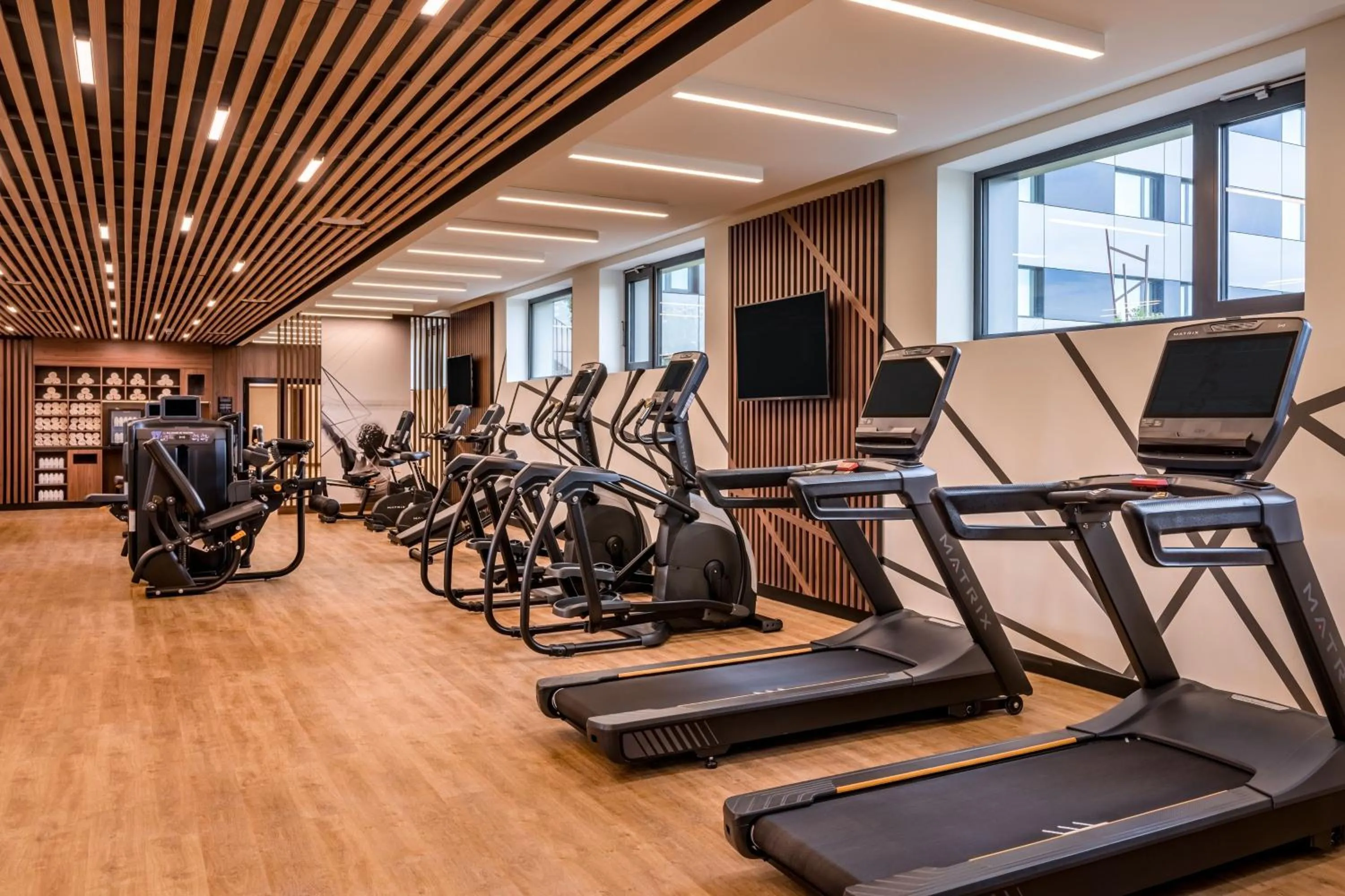 Fitness centre/facilities in Geneva Marriott Hotel
