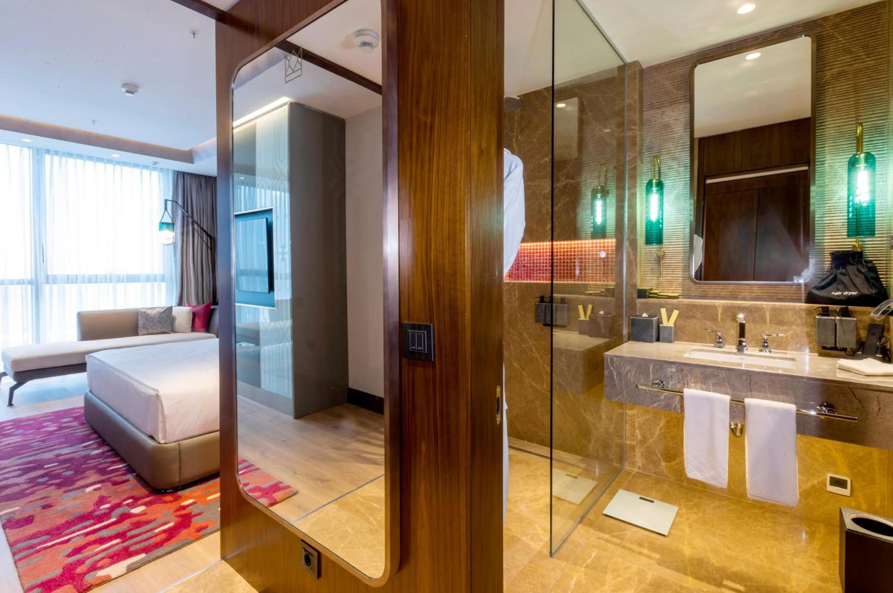 Shower, Bed in Hilton Samarkand Regency