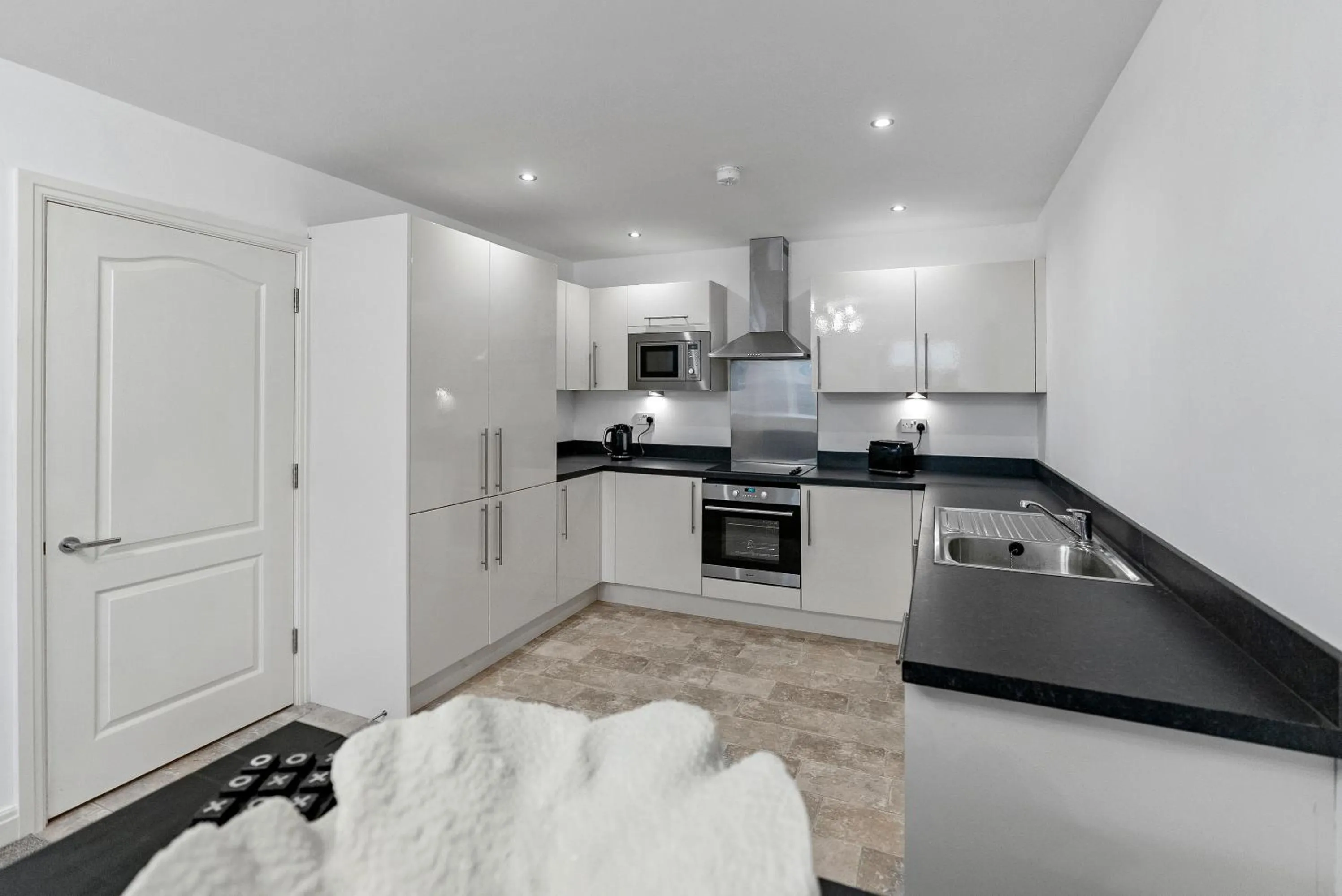 Kitchen or kitchenette in Mode Apartments Winter Gardens Blackpool