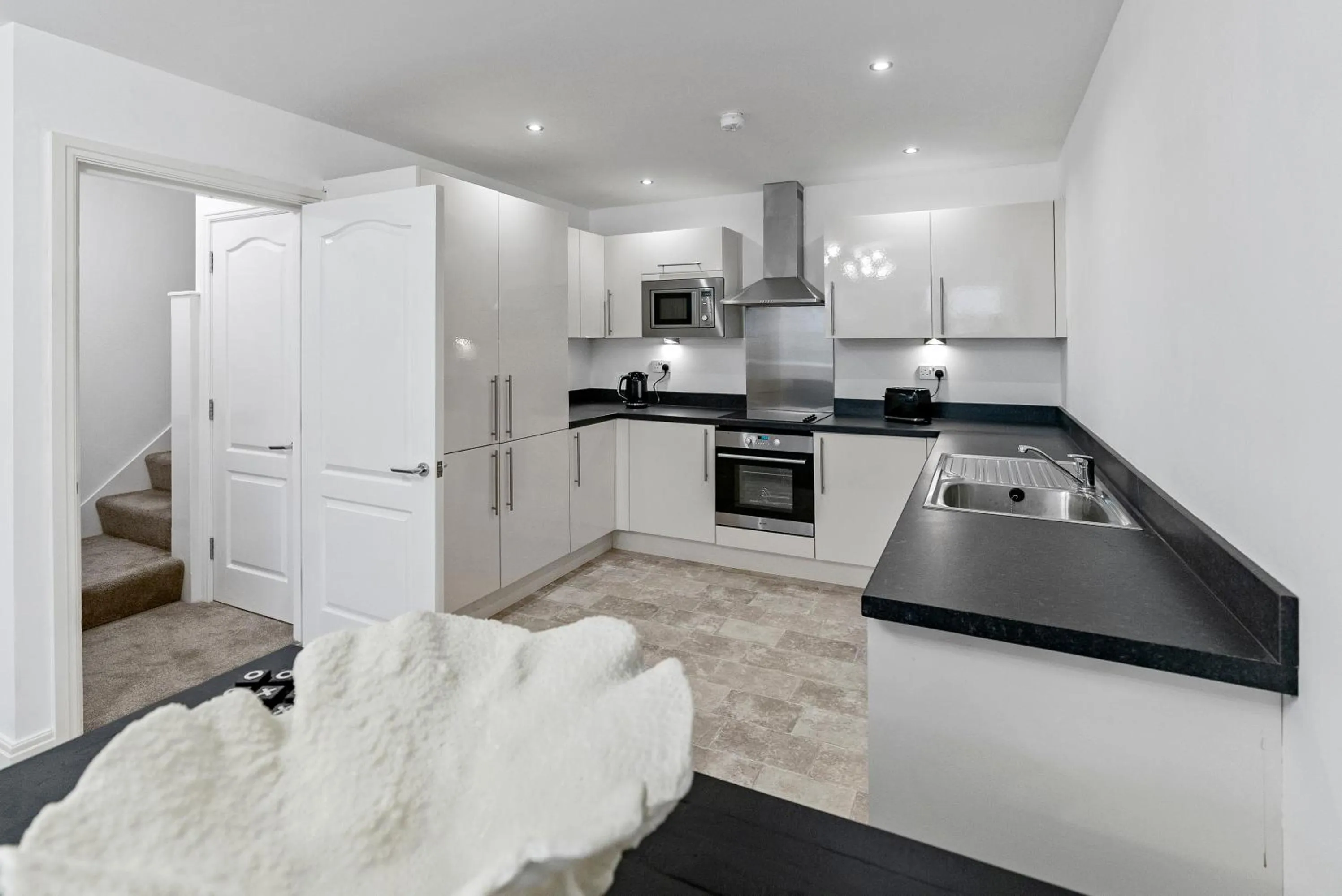 Kitchen or kitchenette in Mode Apartments Winter Gardens Blackpool