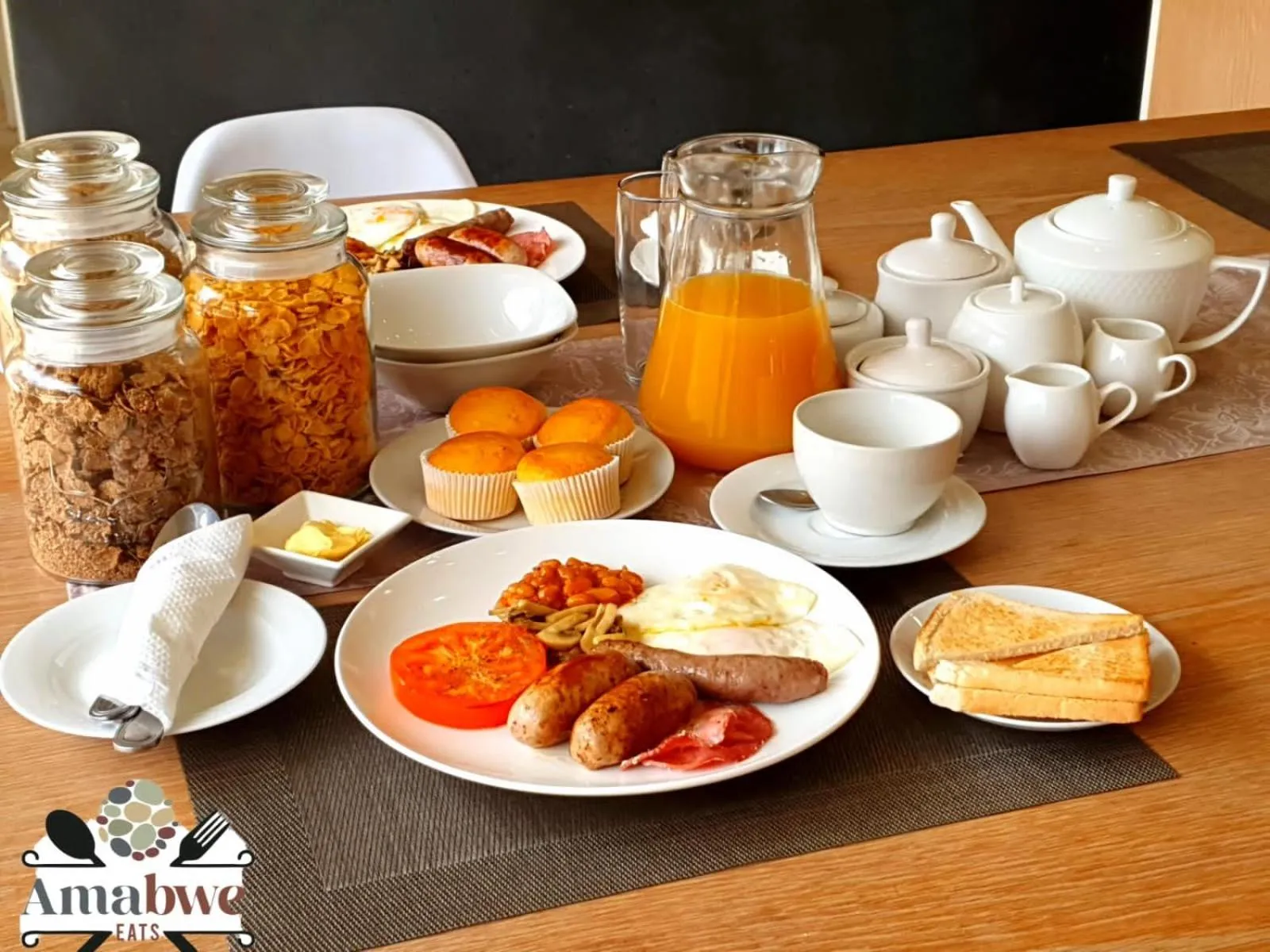 Breakfast in Amabwe Guesthouse