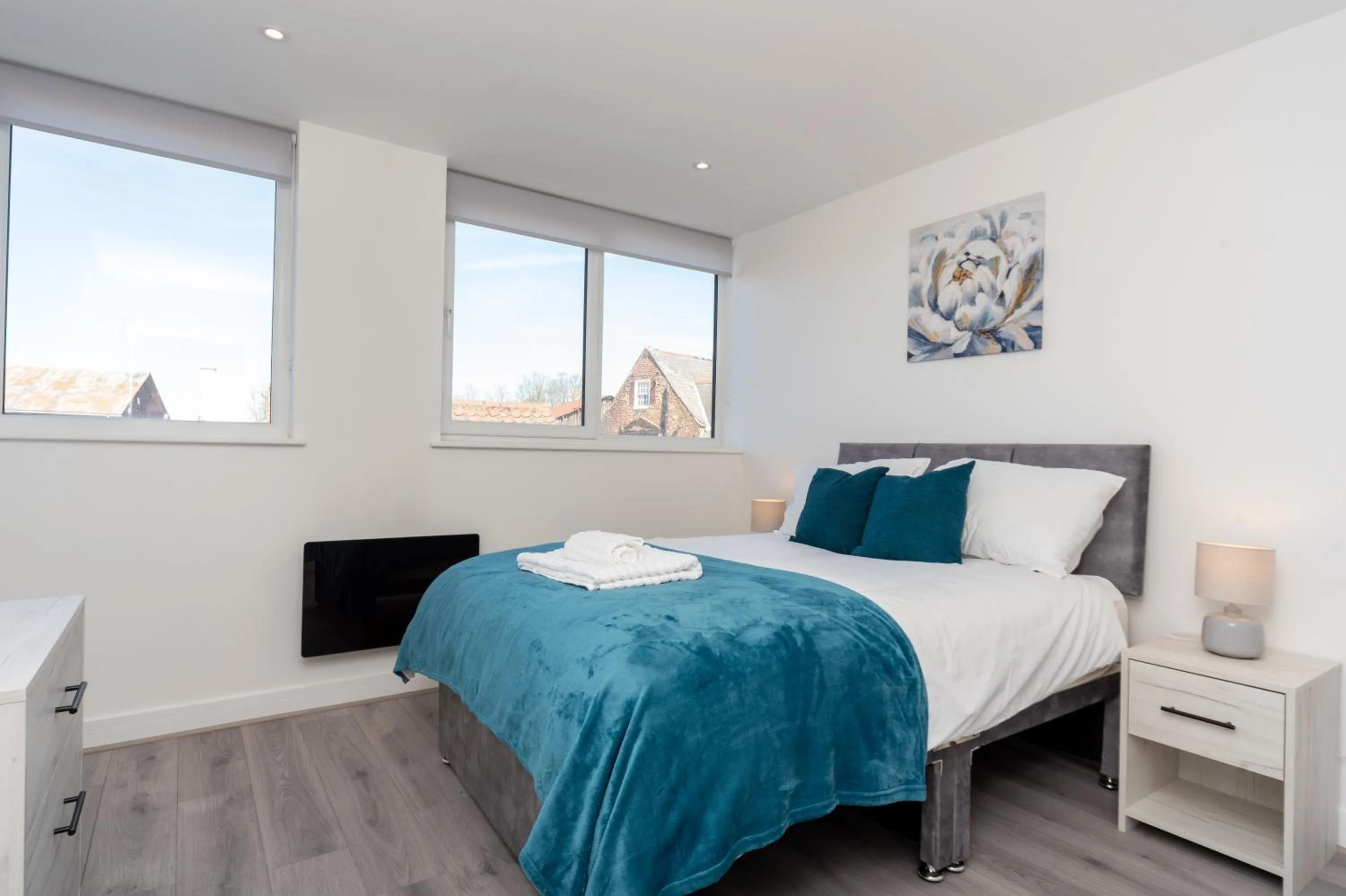 Bedroom in Modern Apartments in Kings Lynn with Free Wi-Fi