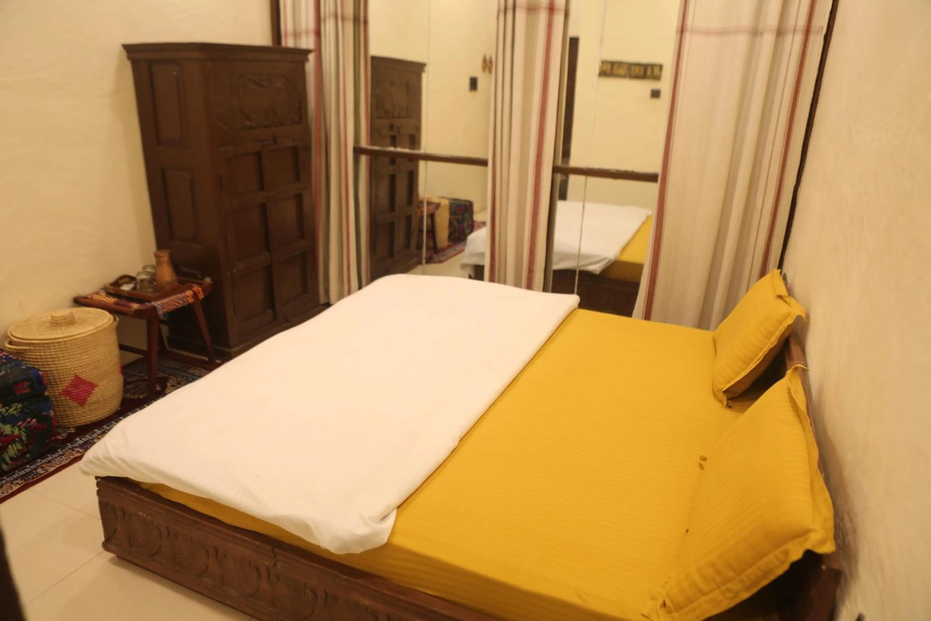 Bedroom, Bed in Vedic Dham Ganga