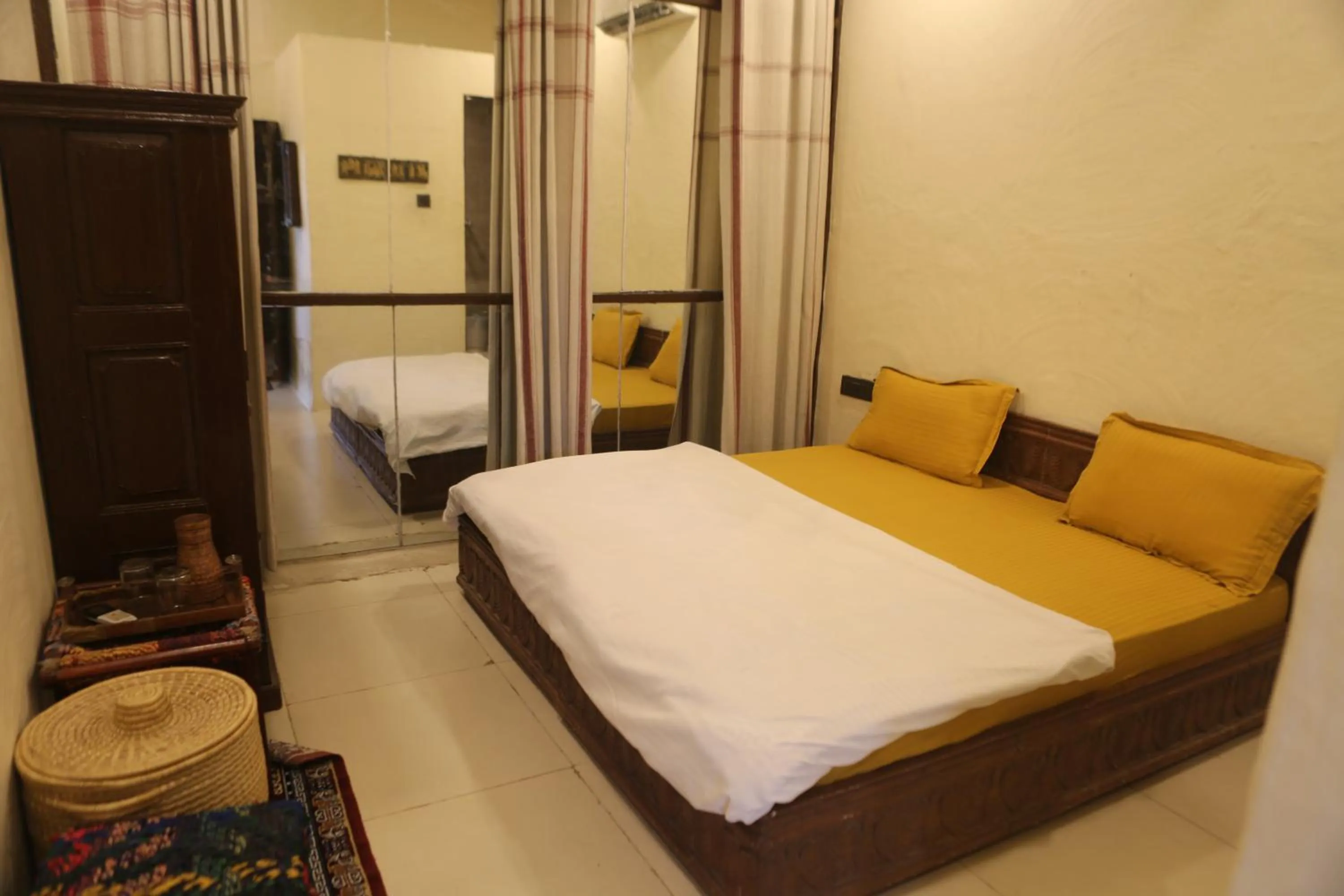 Bedroom, Bed in Vedic Dham Ganga