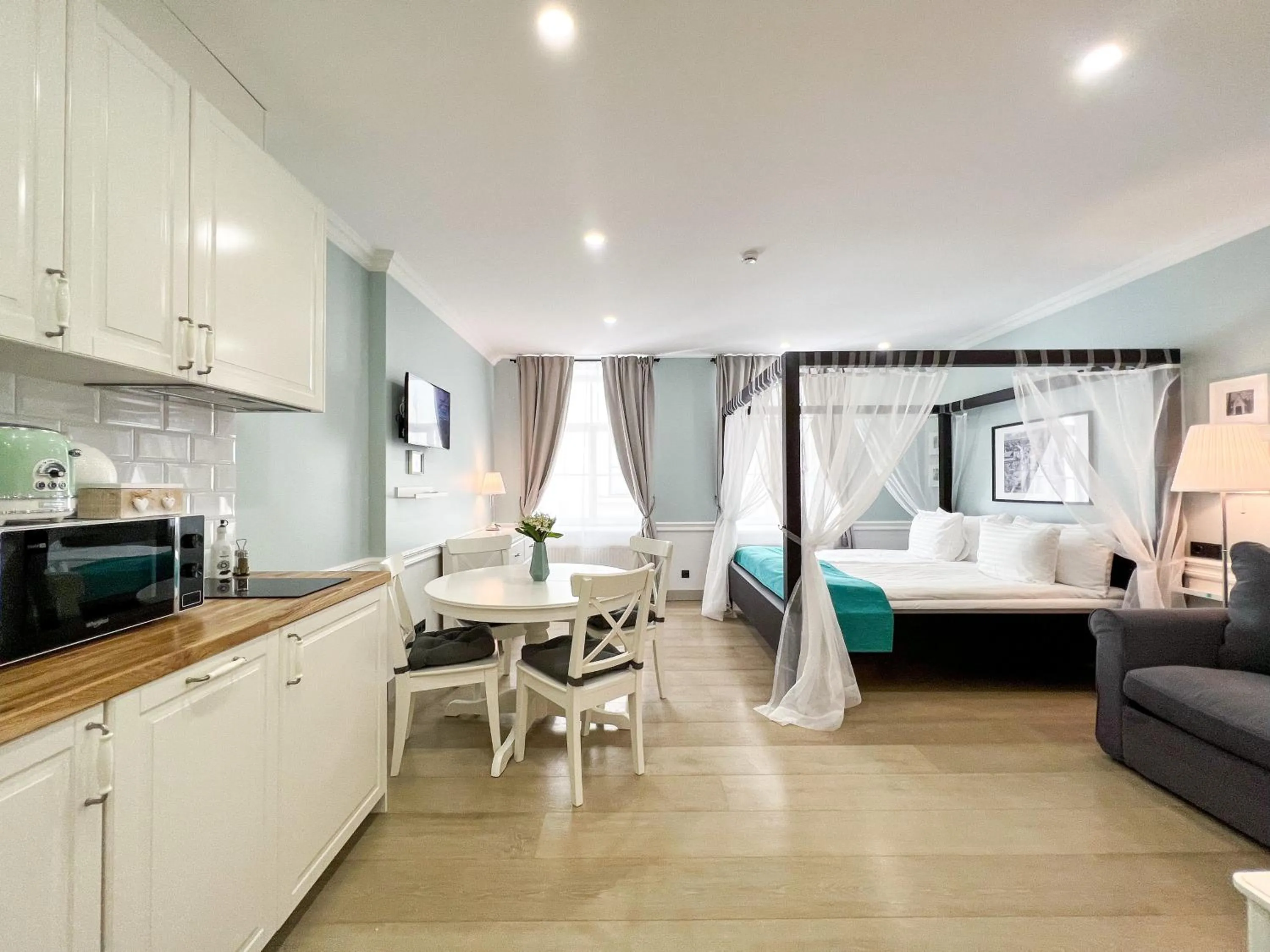 Kitchen or kitchenette in Revelton Suites Riga