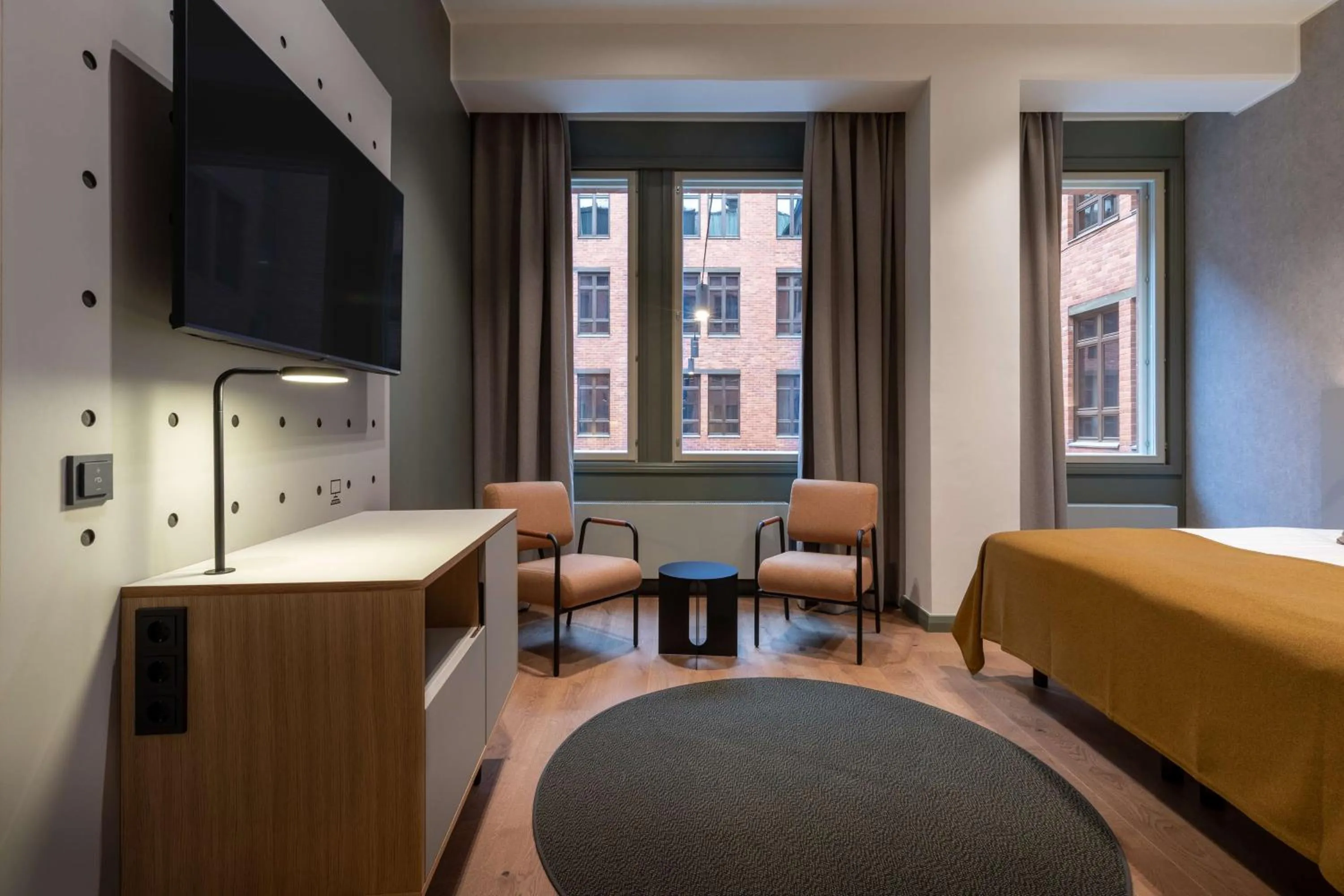 Bedroom in Scandic Helsinki Hub