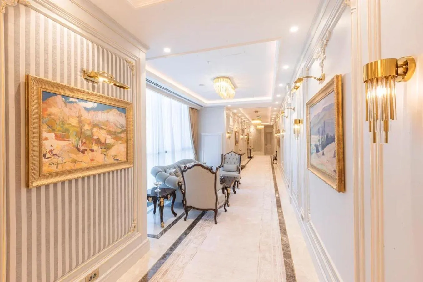 Seating area in Savitsky Plaza