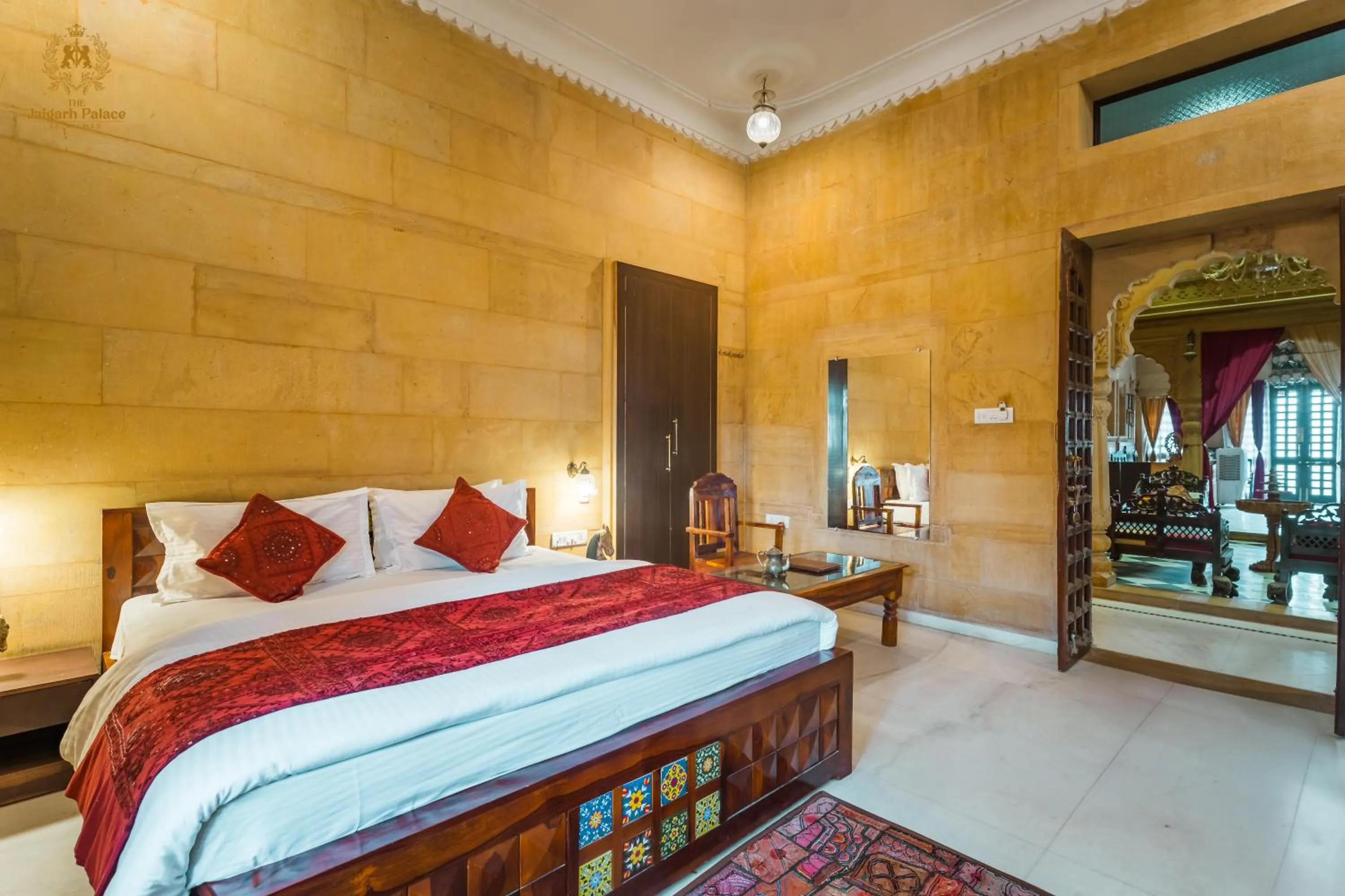 Photo of the whole room, Bed in The Jaigarh Palace Jaisalmer