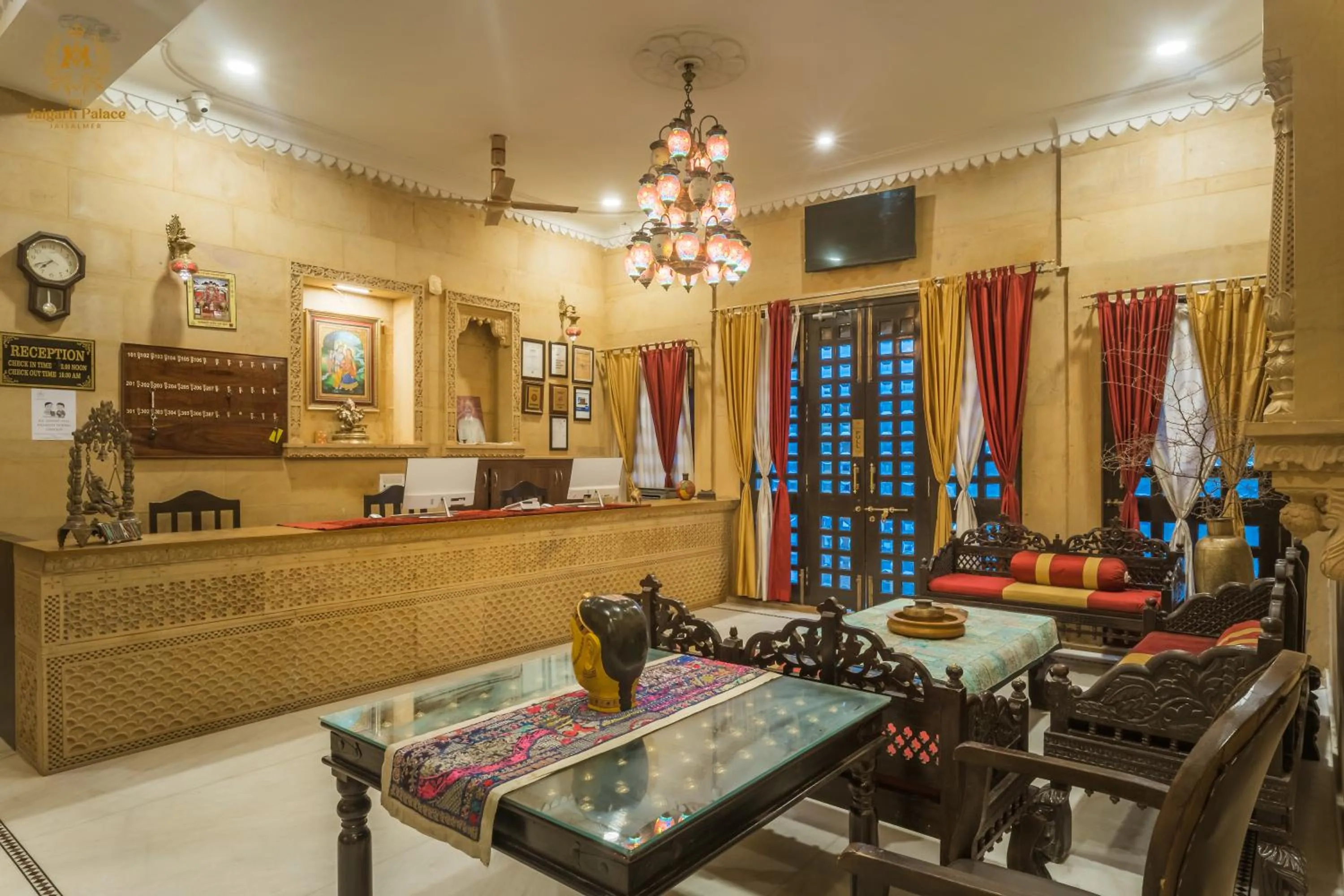 Lobby or reception in The Jaigarh Palace Jaisalmer