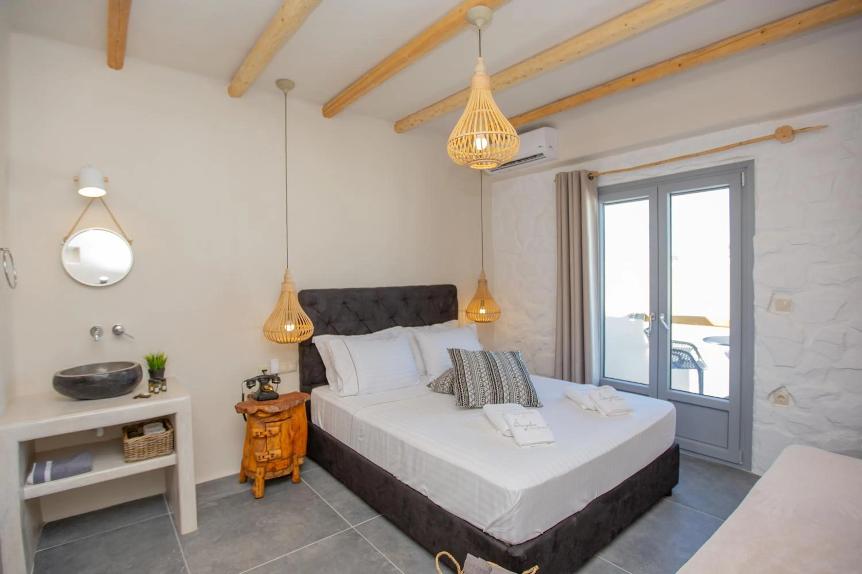 Bed in Ampelos Residence Naxos