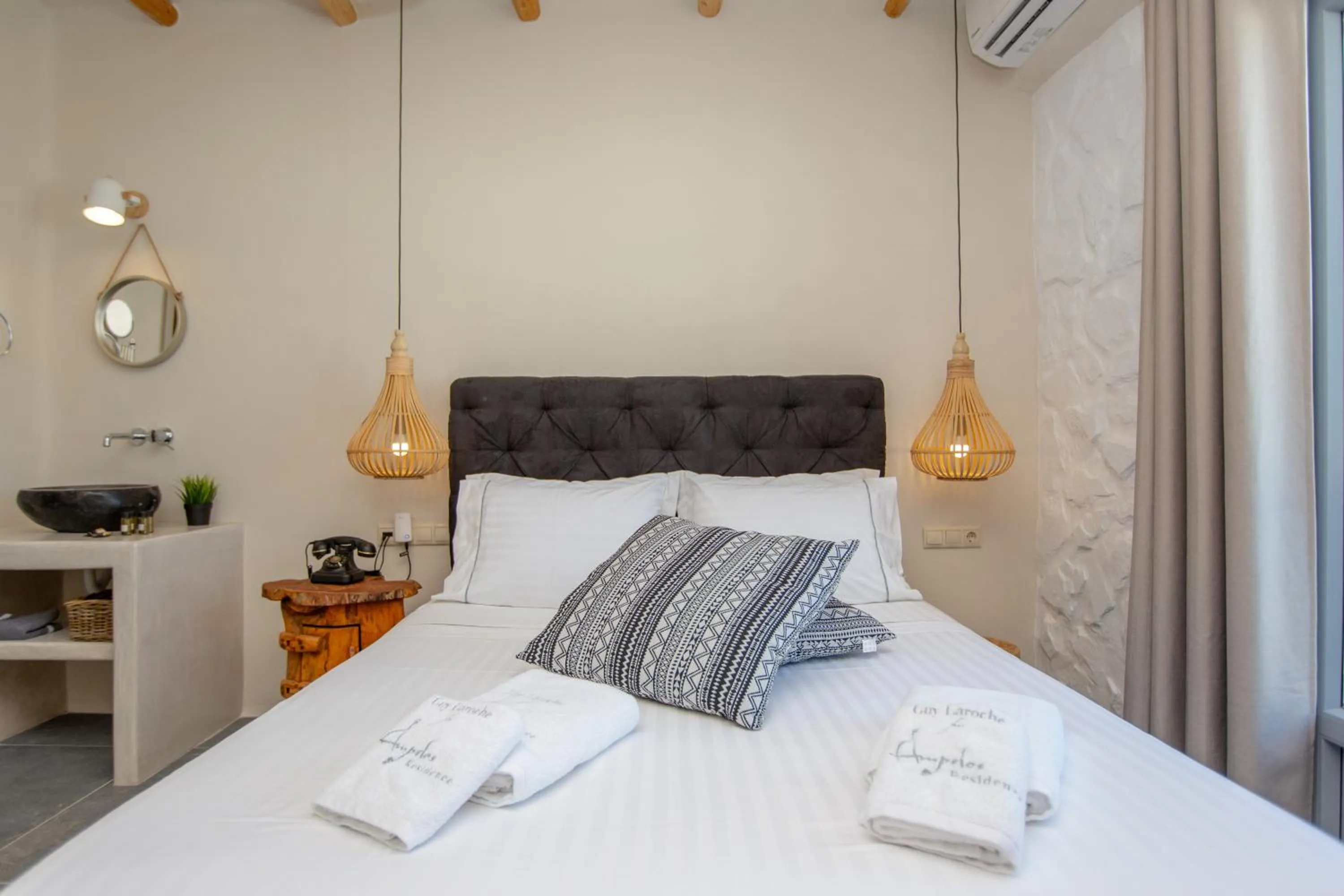 Bed in Ampelos Residence Naxos