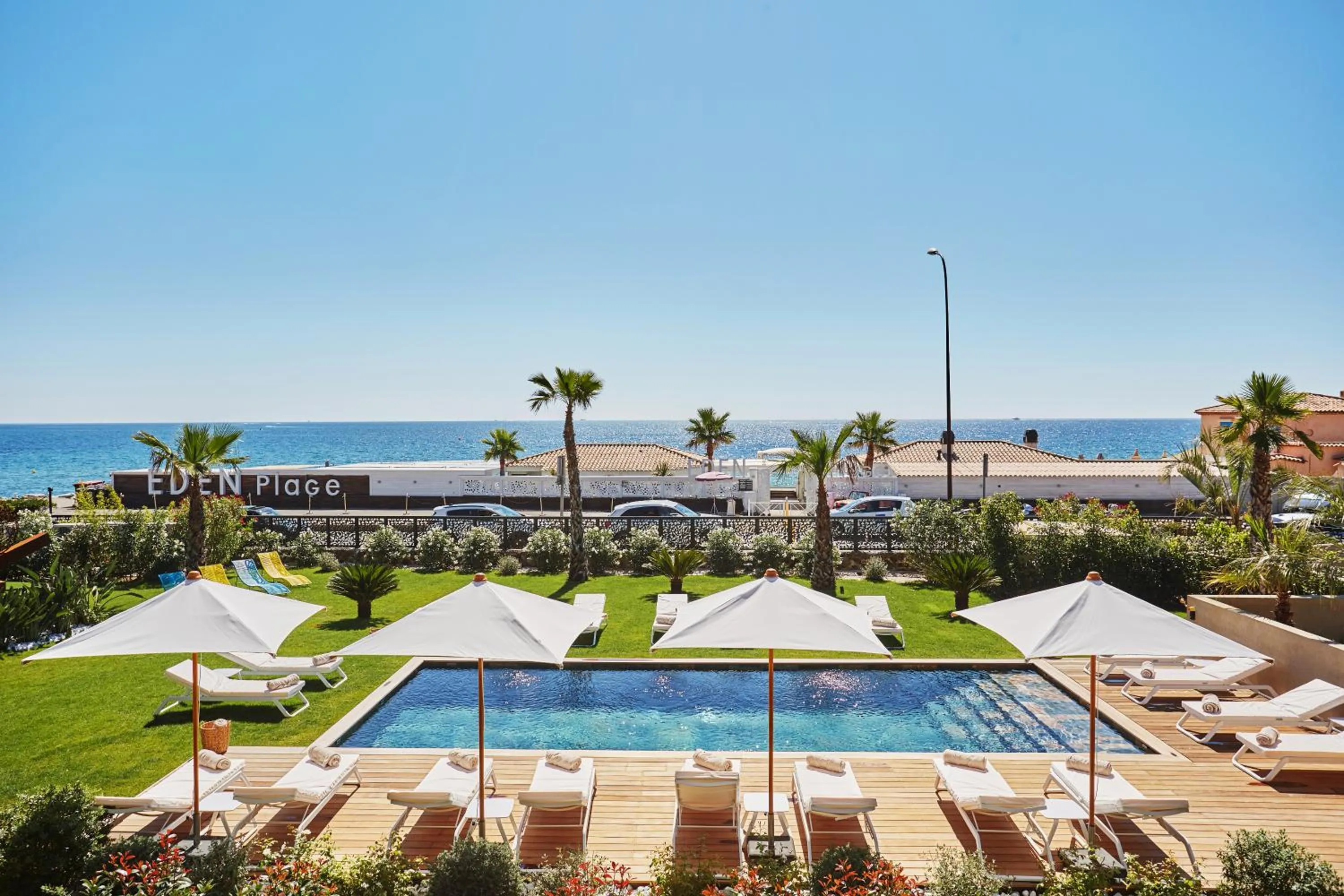Pool view in EDEN HÔTEL