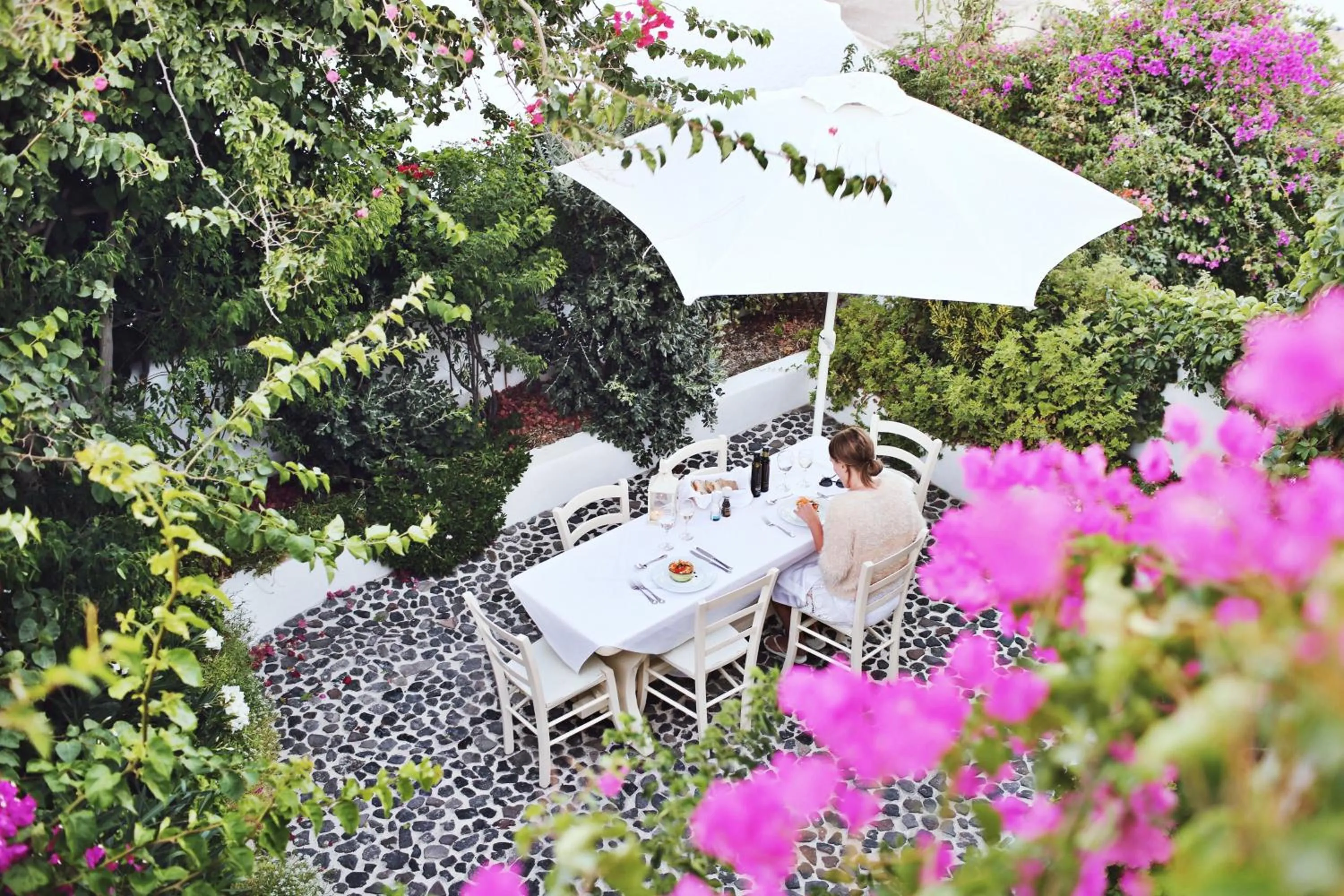 Garden view in Santorini Heritage Villas