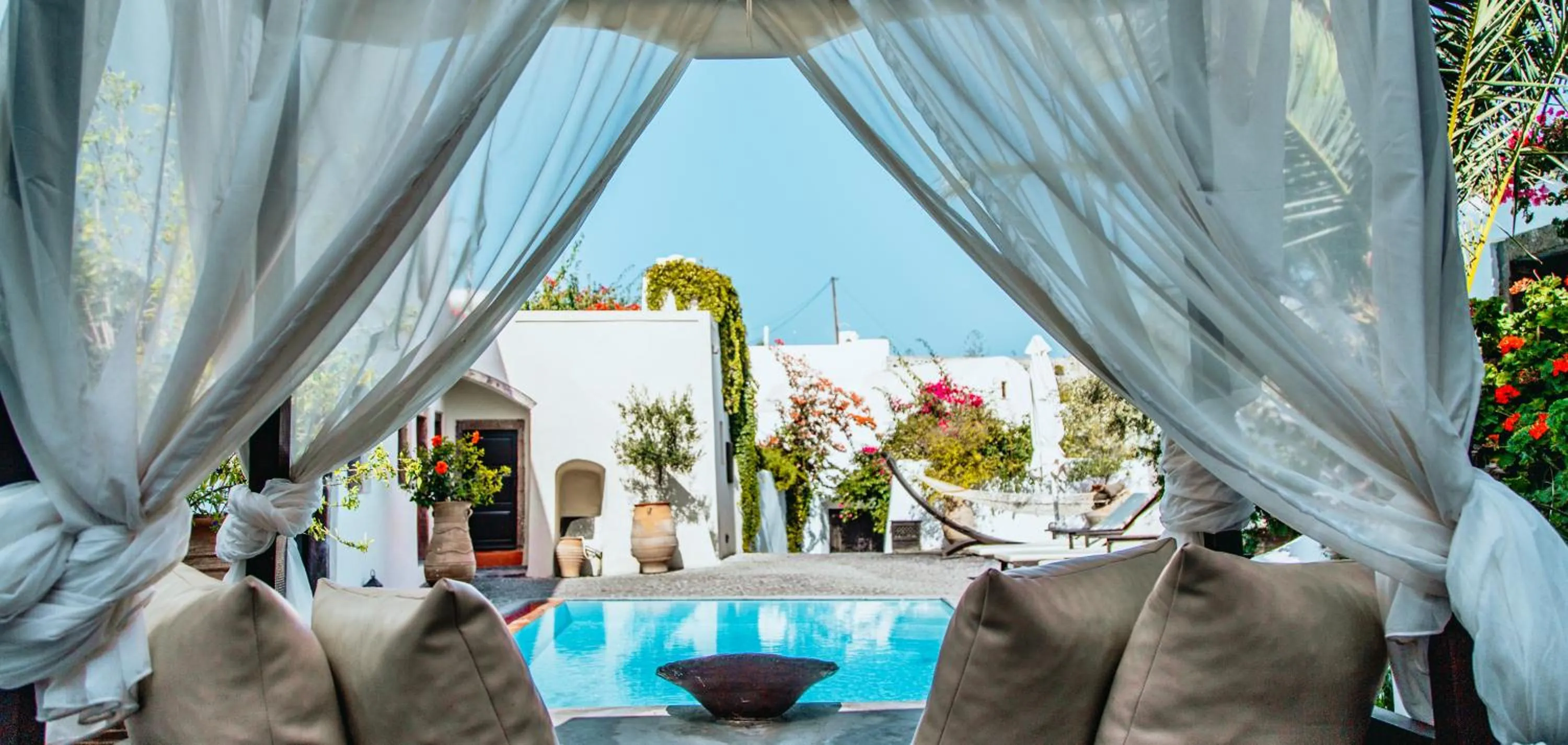 Pool view in Santorini Heritage Villas