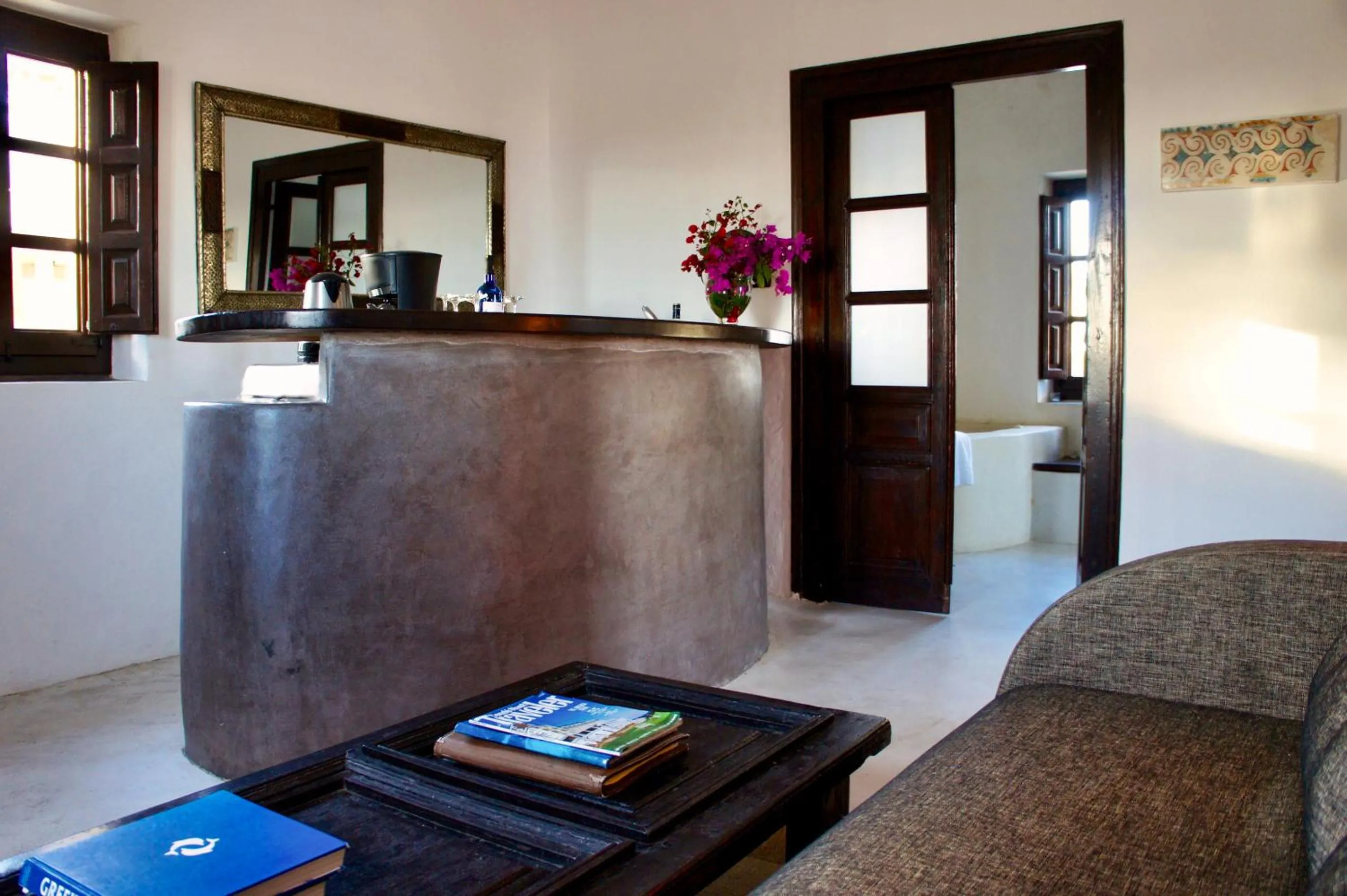 Living room in Santorini Heritage Villas