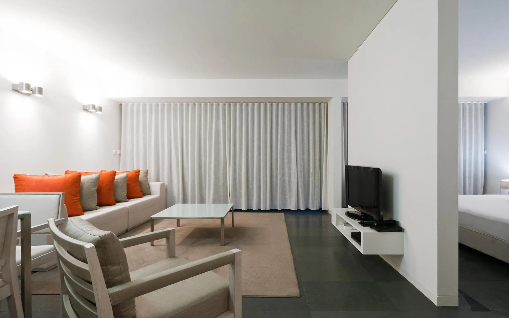 Living room, Bed in Troia Residence by The Editory - Apartamentos Ácala