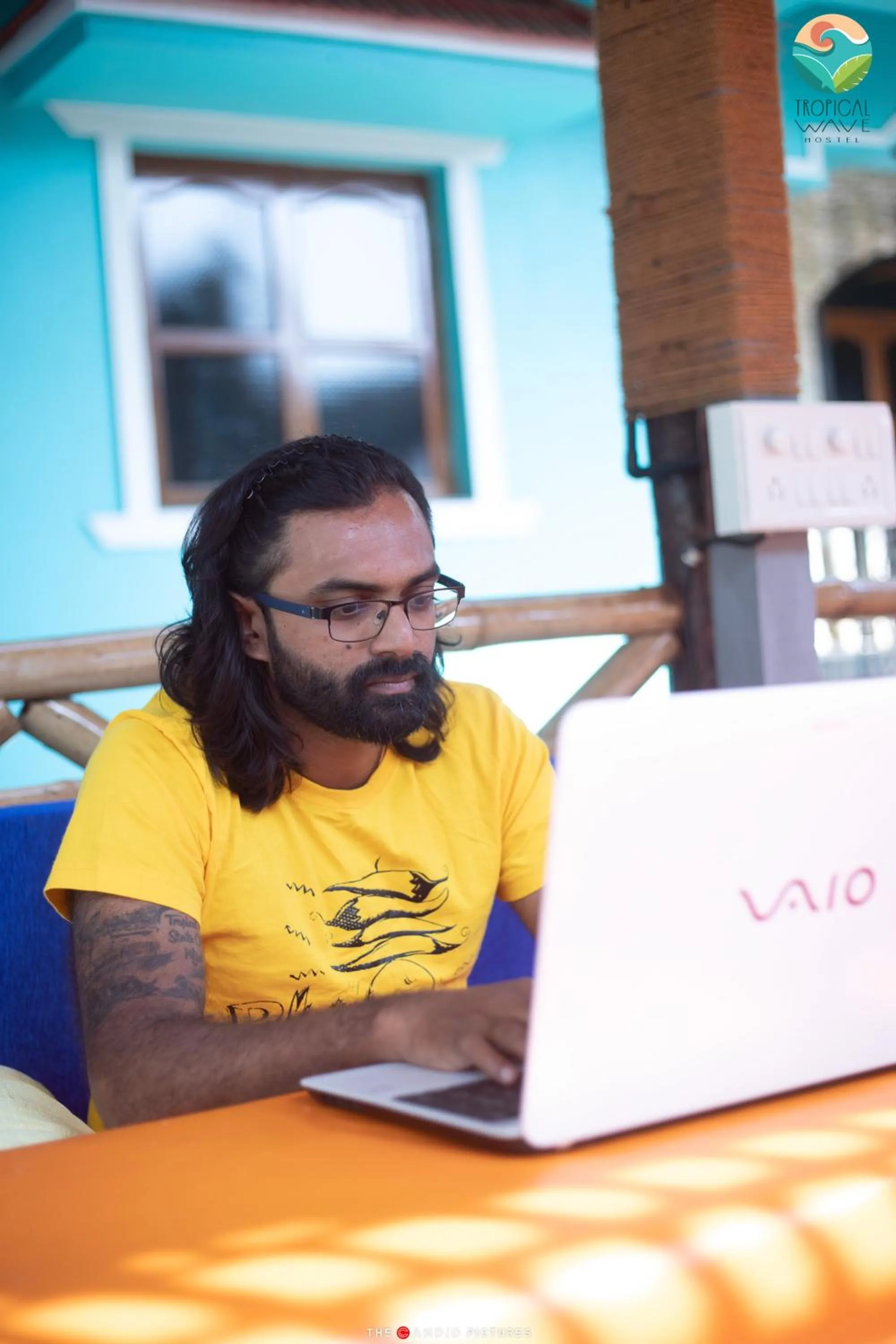 People in Tropical Wave Hostel Morjim Goa