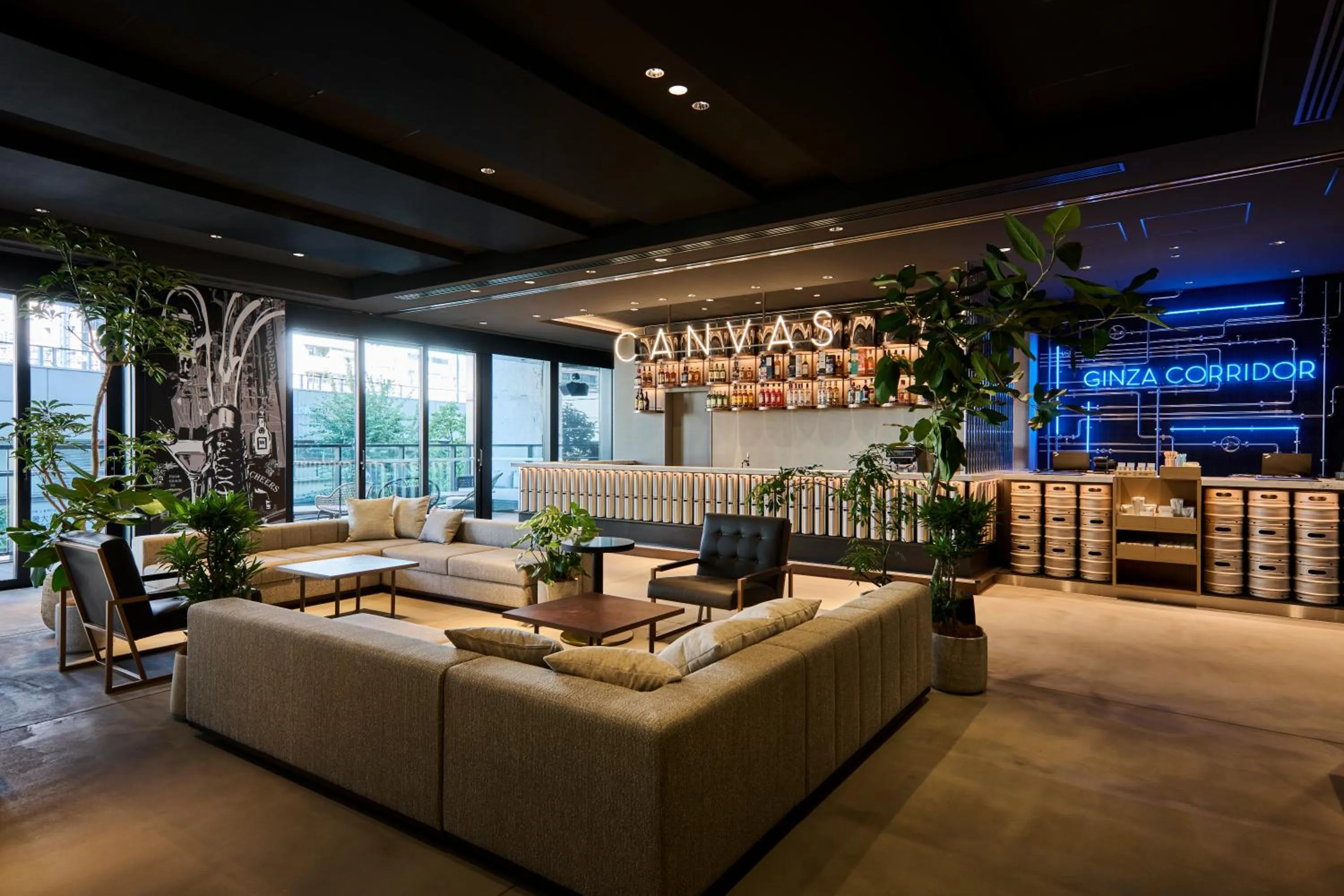 Lounge or bar in The Royal Park Canvas Ginza Corridor