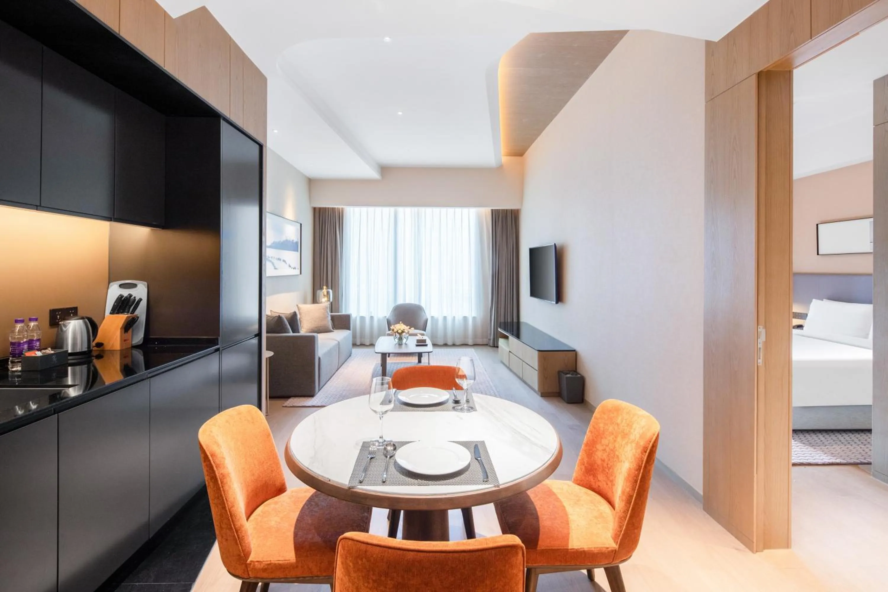 Dining area, Bed in Primcasa Chengdu