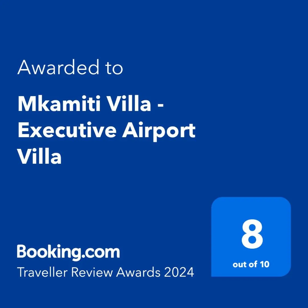 Certificate/Award in Mkamiti Villa - Airport Hotel with Free Shuttle
