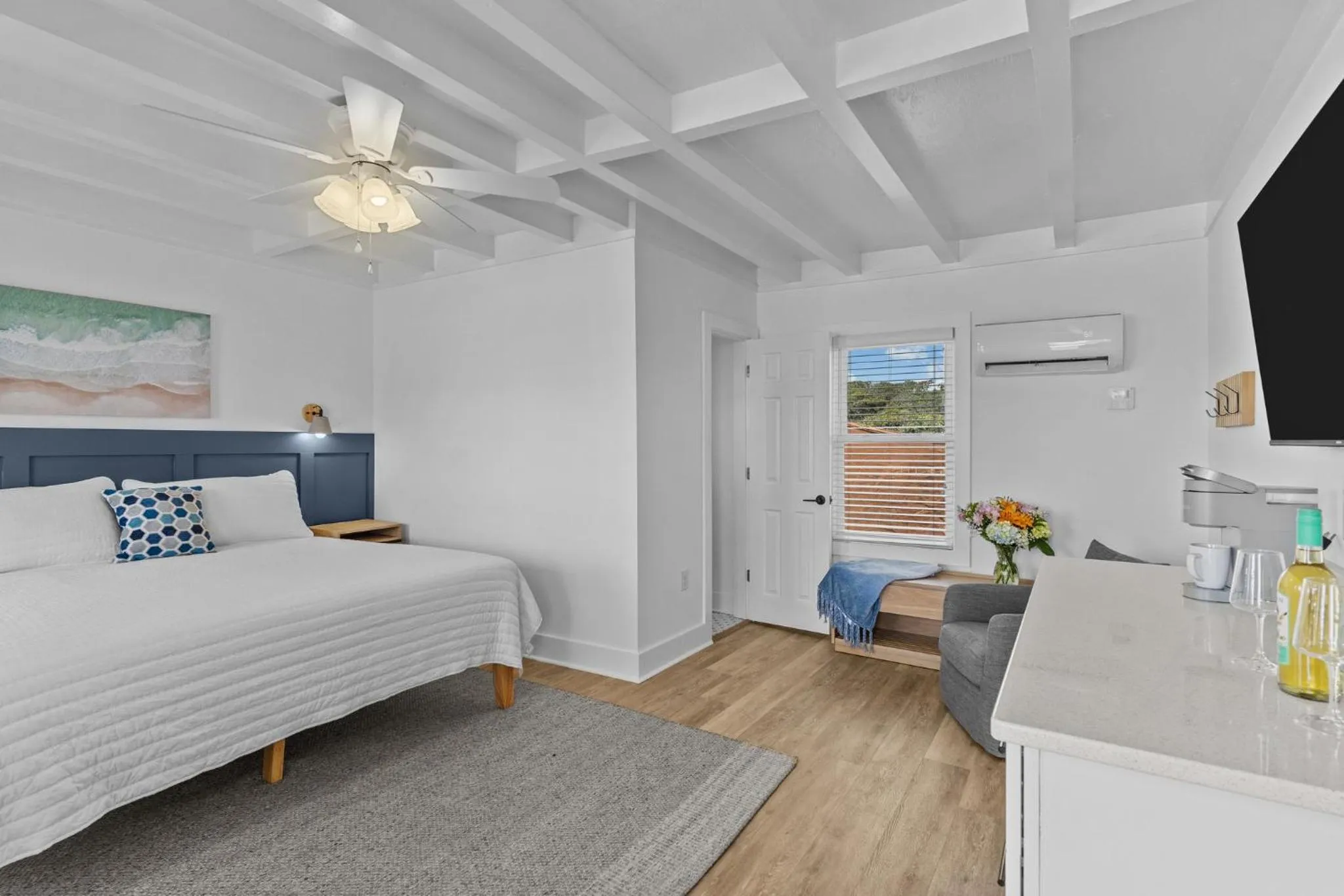 Bedroom, Bed in The Beach House at Oak Island by Carolina Resorts