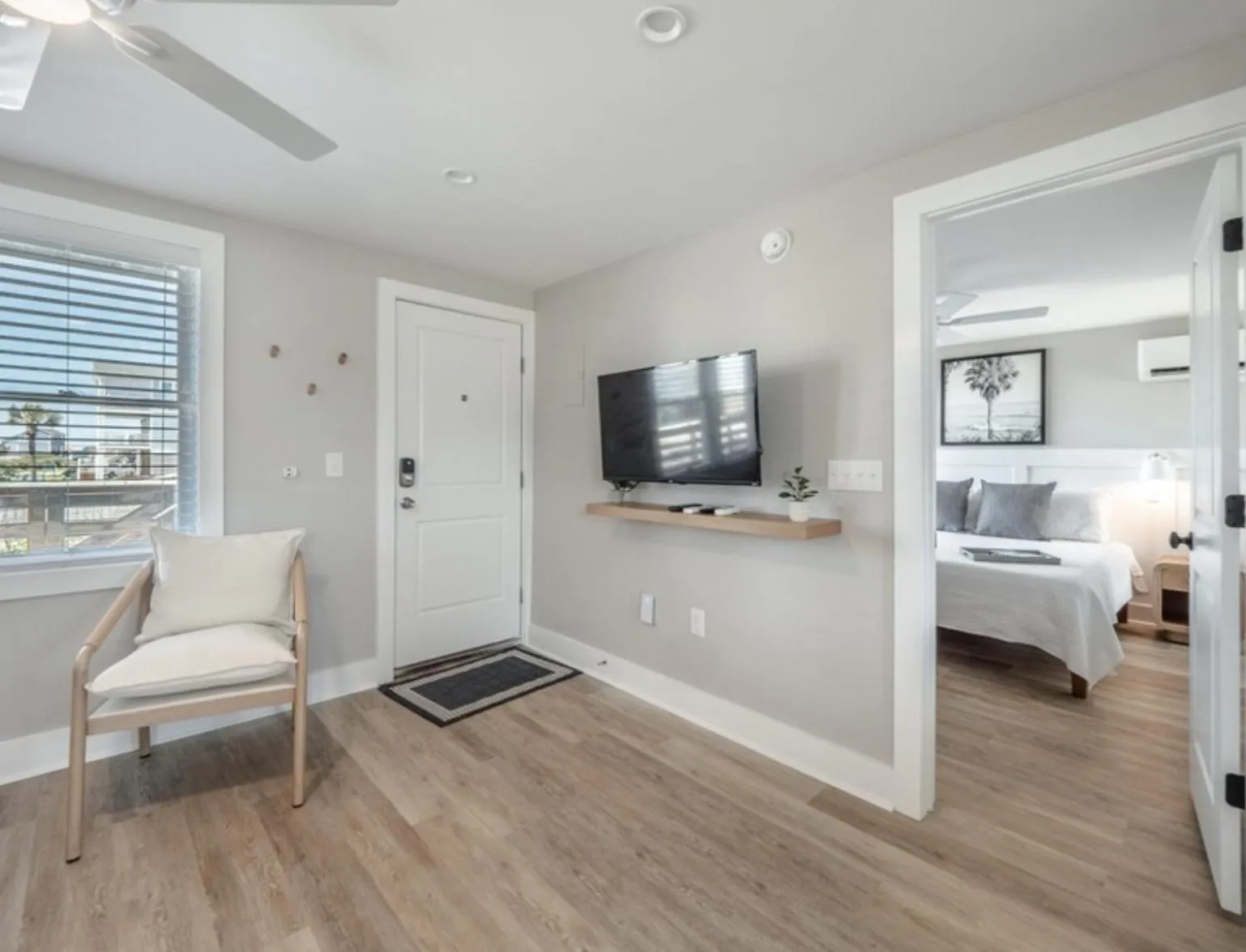Bed in The Beach House at Oak Island by Carolina Resorts