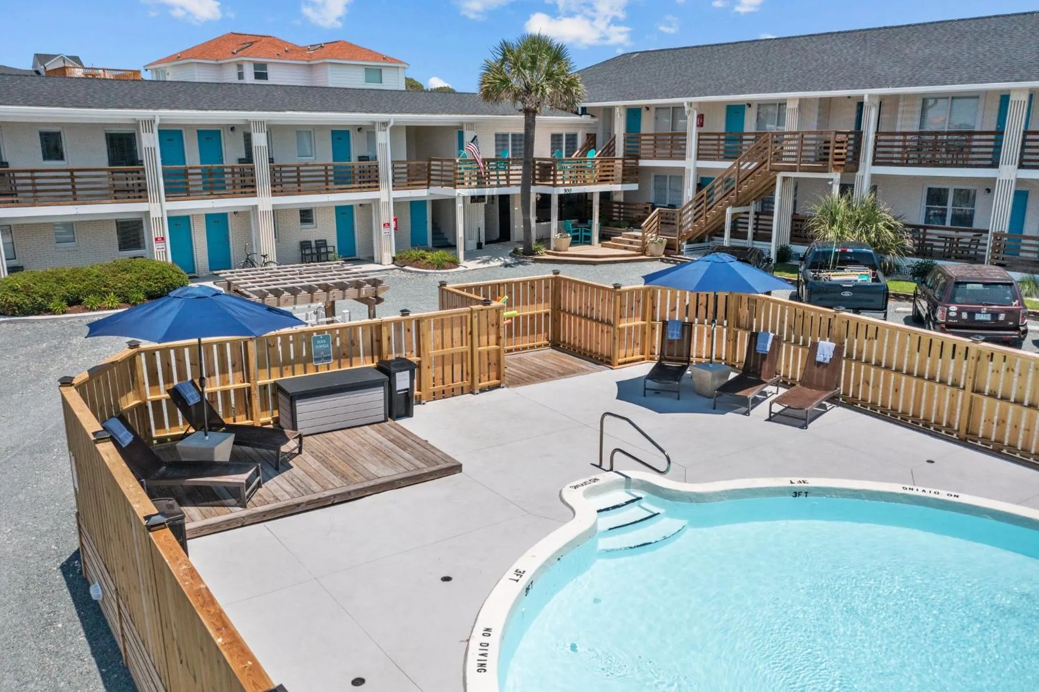 Swimming pool in The Beach House at Oak Island by Carolina Resorts