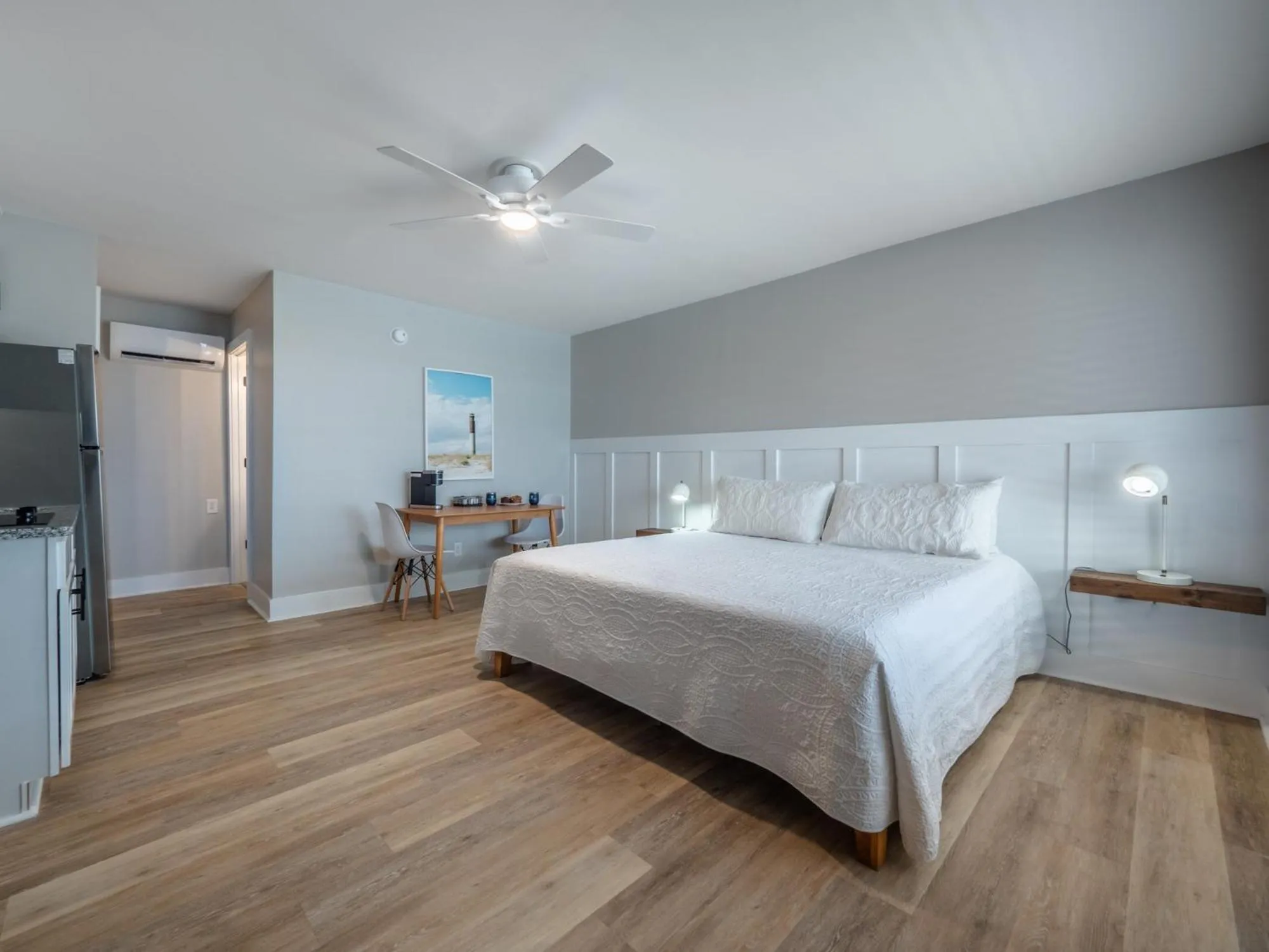 Property building, Bed in The Beach House at Oak Island by Carolina Resorts