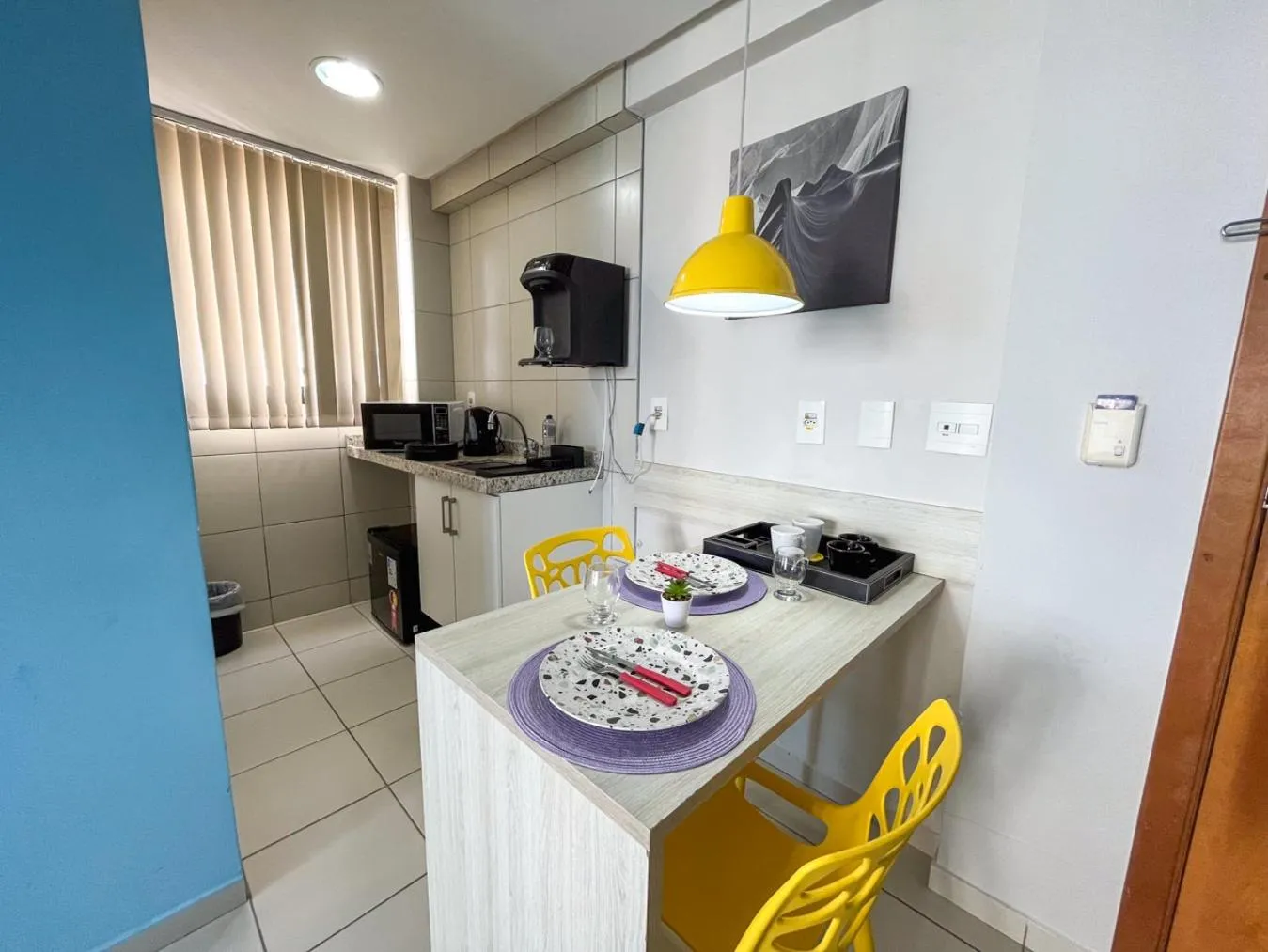 Kitchen or kitchenette in Ponta Negra Flats Confort Accommodations Vista para o Mar