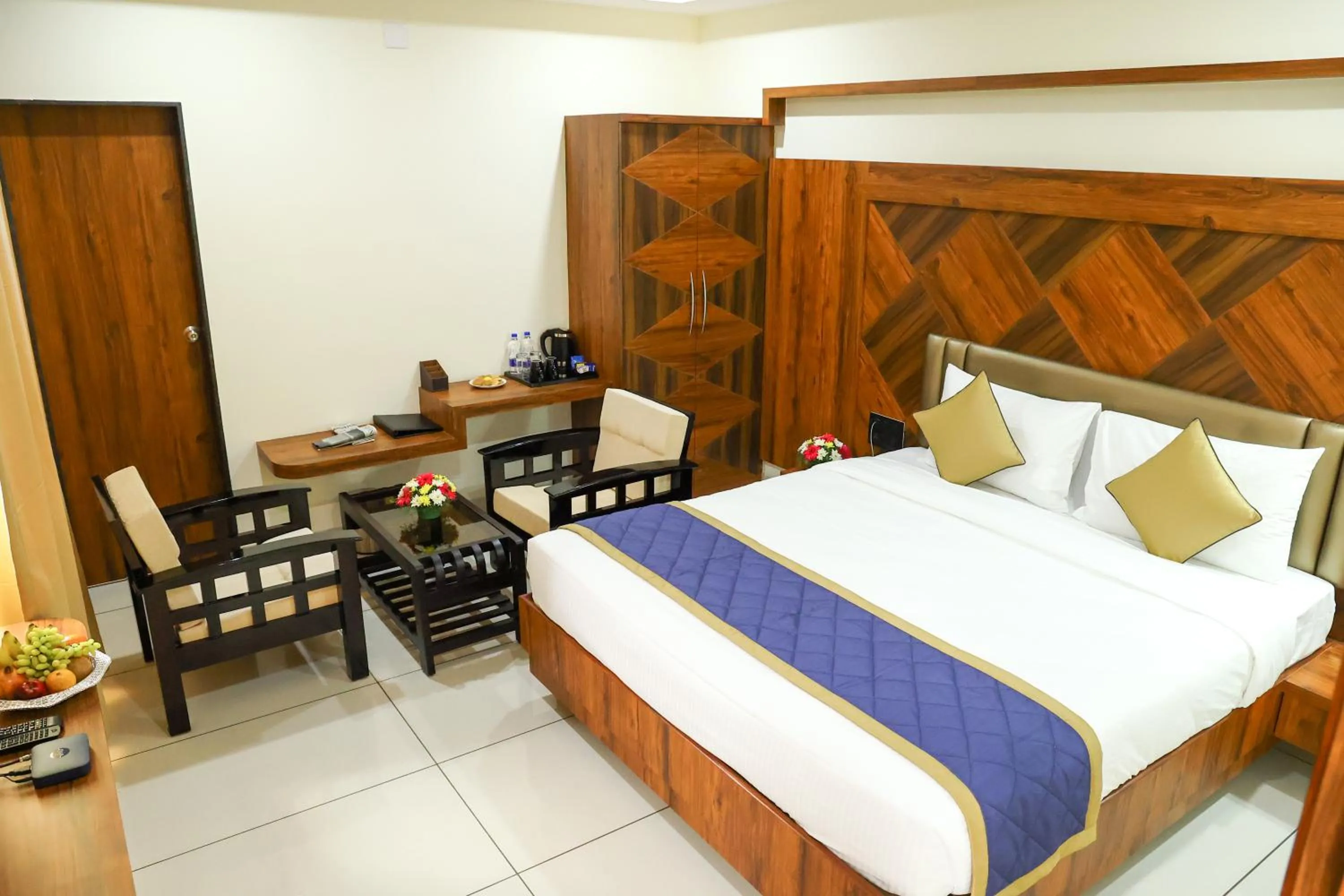 Bed in Hotel Udupi Inn, Udupi