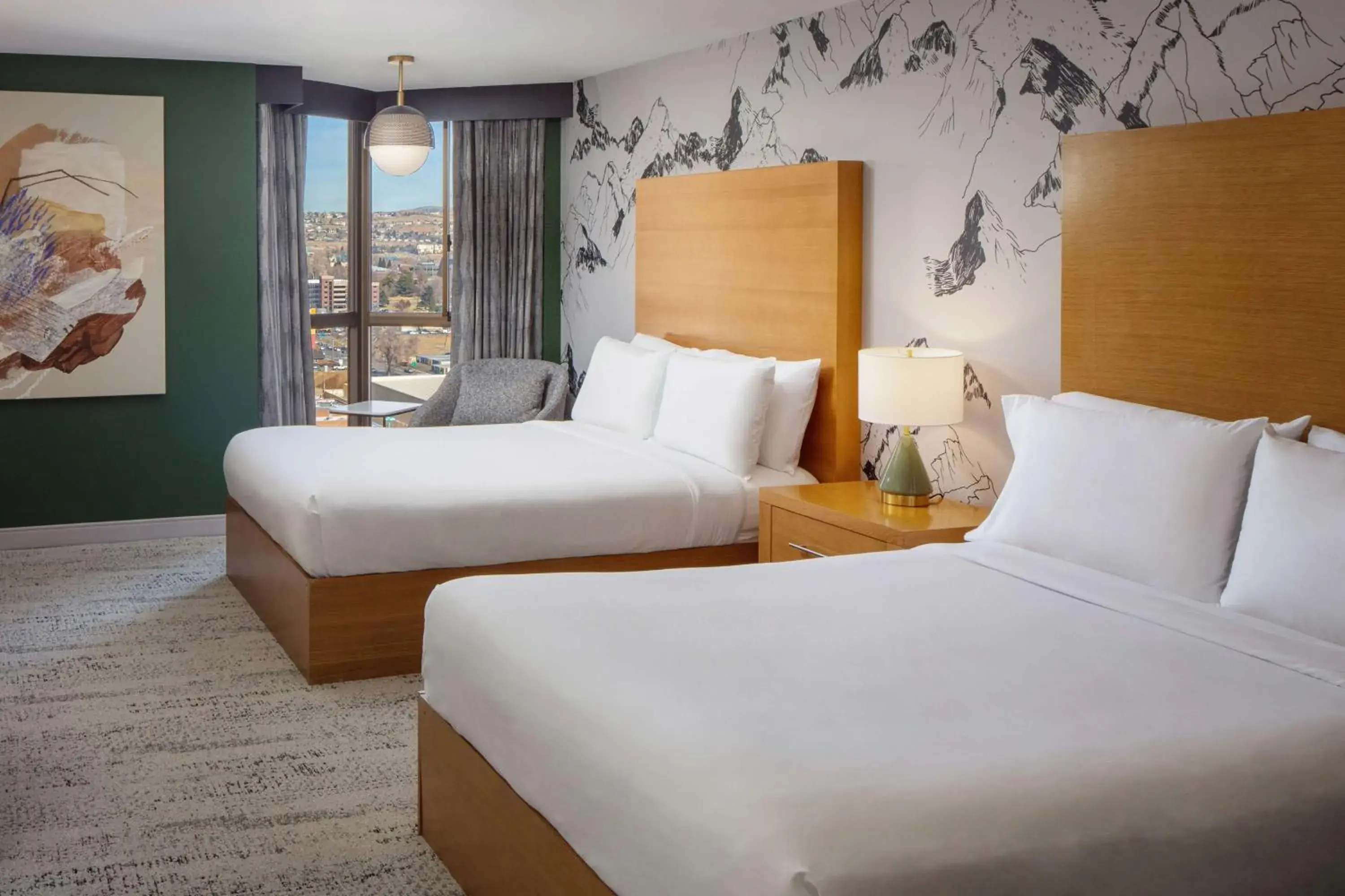 Queen Room with Two Queen Beds and Roll-In Shower - Mobility Accessible in Whitney Peak Hotel Reno, Tapestry Collection by Hilton Queen Room with Two Queen Beds and Roll-In Shower - Mobility Accessible in Whitney Peak Hotel Reno, Tapestry Collection by Hilton