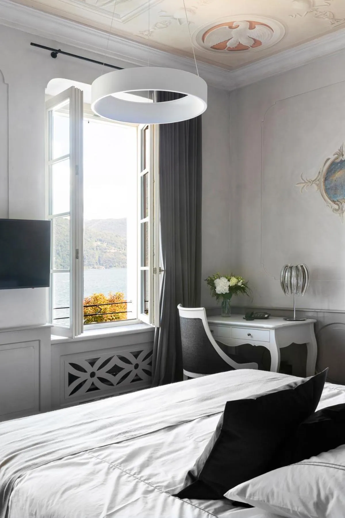 Decorative detail, Bed in Hotel Cannobio