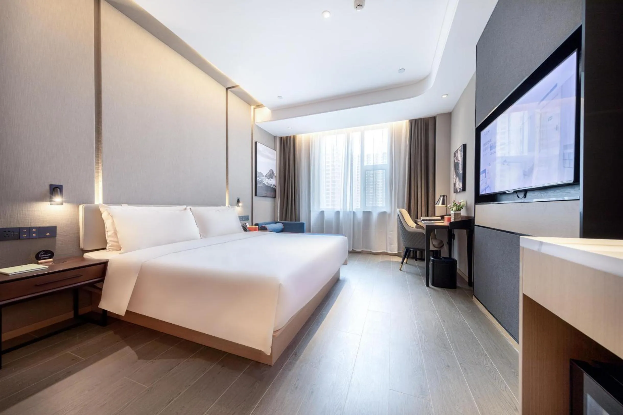 Bed in Atour Hotel Taiyuan Changfeng Business Center Wanxiang City